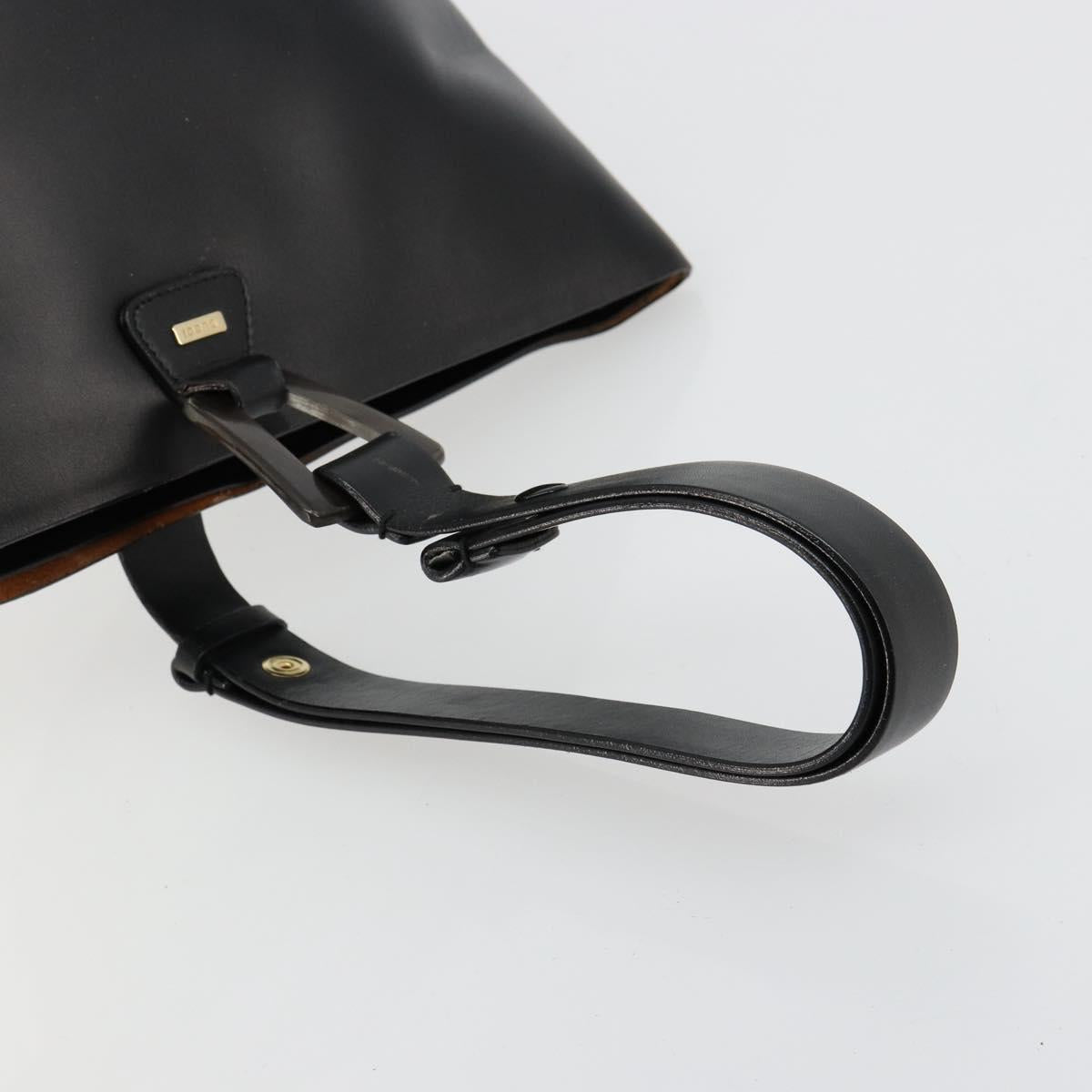 GUCCI Hand Bag Leather Black Auth 71508