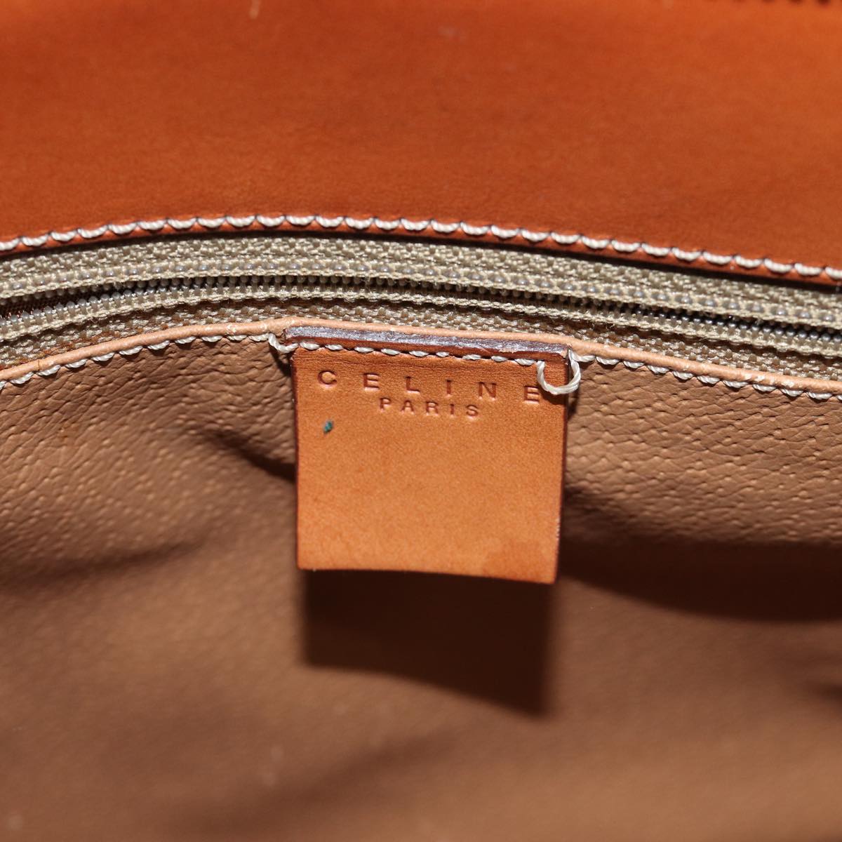 CELINE Macadam Canvas Hand Bag PVC Brown Auth 71532