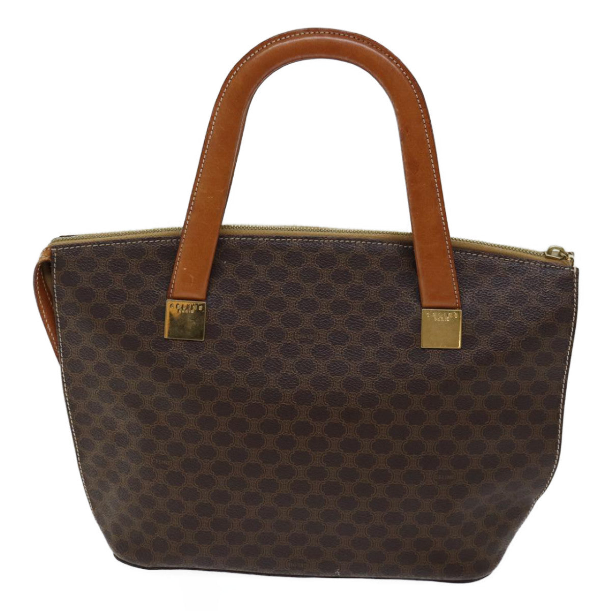 CELINE Macadam Canvas Hand Bag PVC Brown Auth 71532