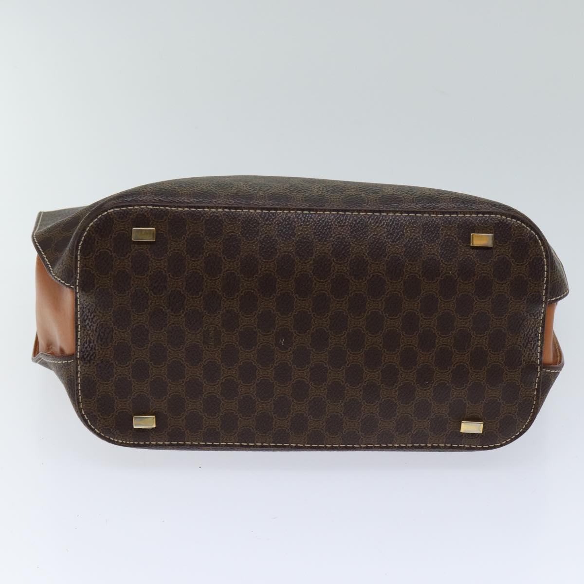 CELINE Macadam Canvas Hand Bag PVC Brown Auth 71532