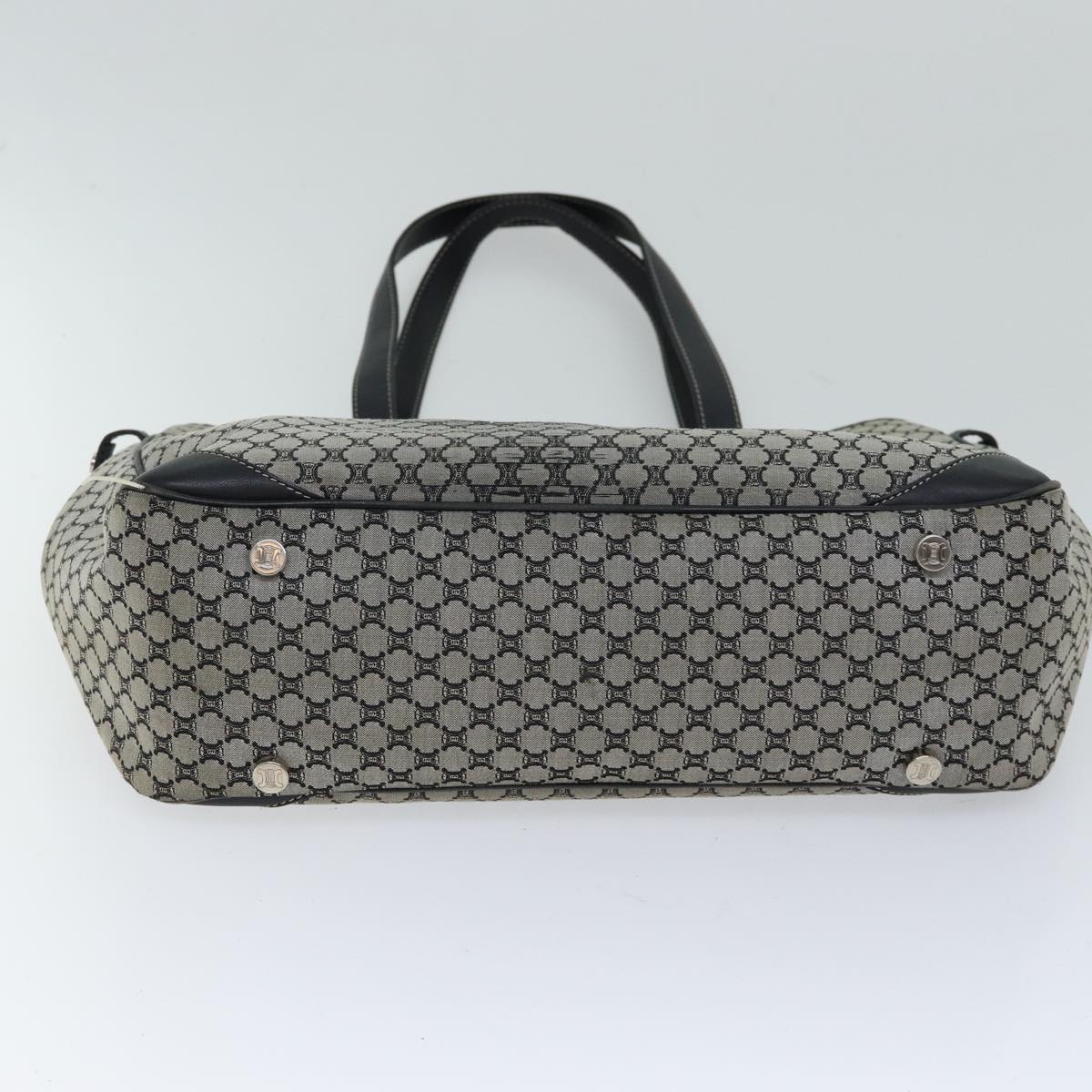 CELINE Macadam Canvas Hand Bag Gray Auth 71545