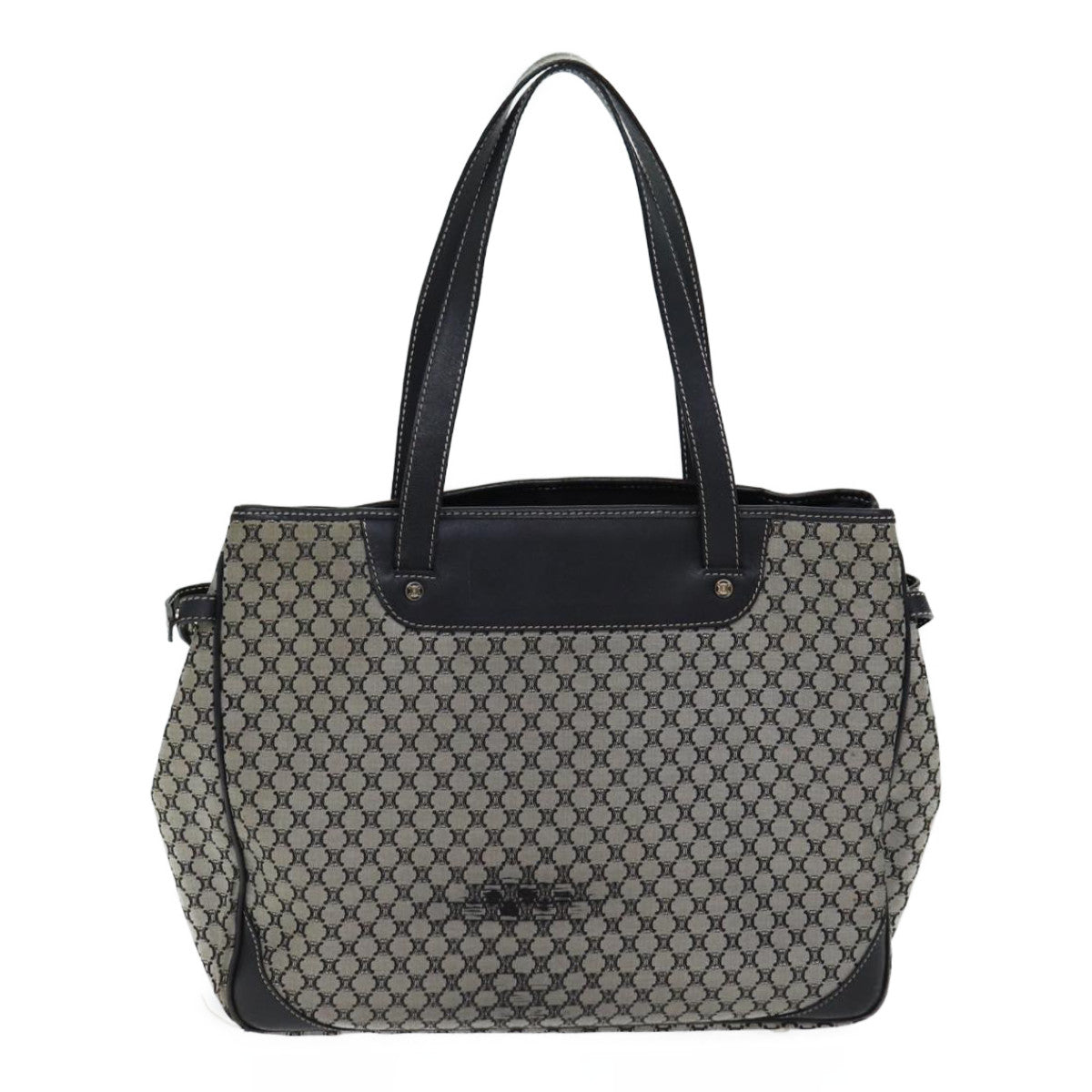 CELINE Macadam Canvas Hand Bag Gray Auth 71545