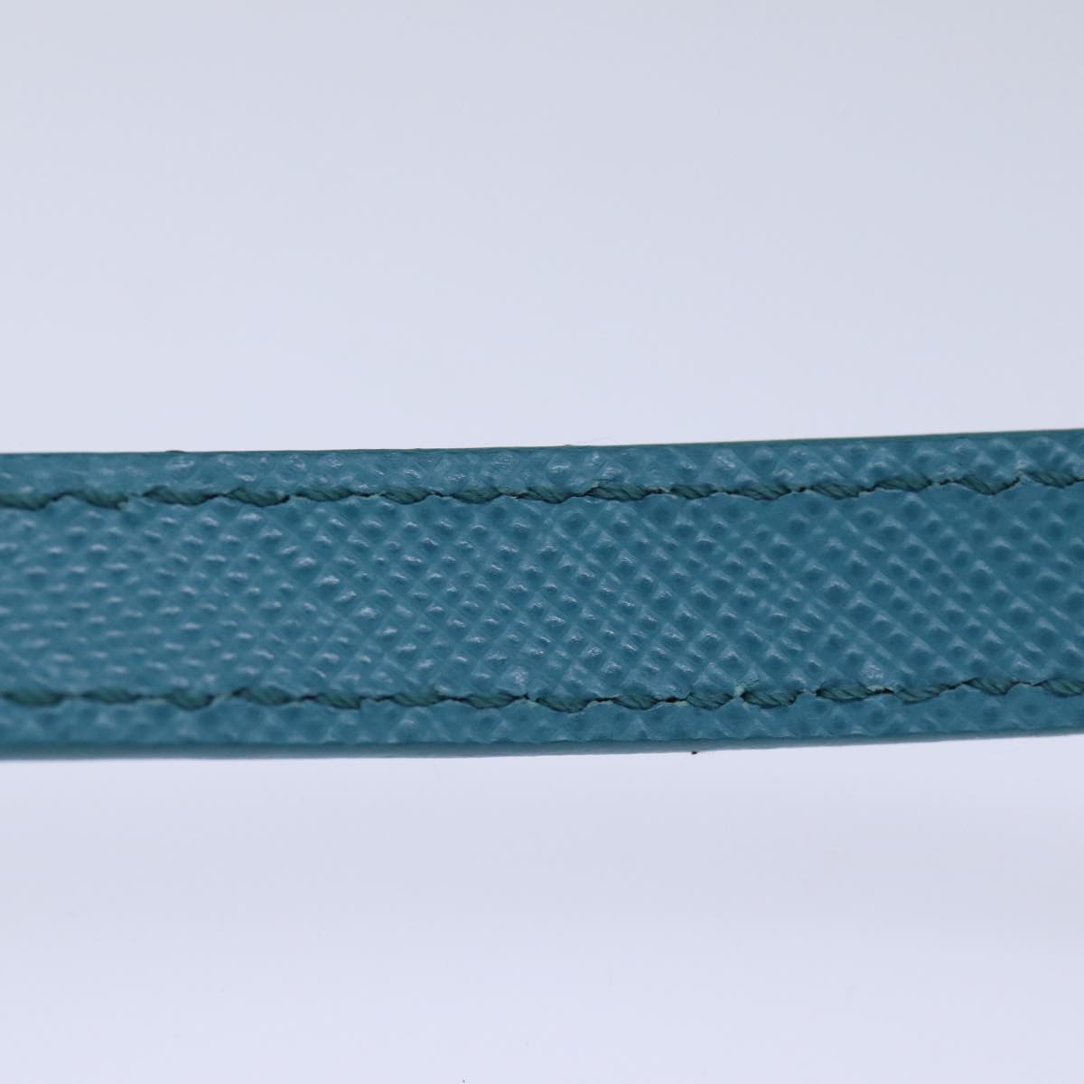 PRADA Accessory Pouch Safiano leather Blue Auth 71575A