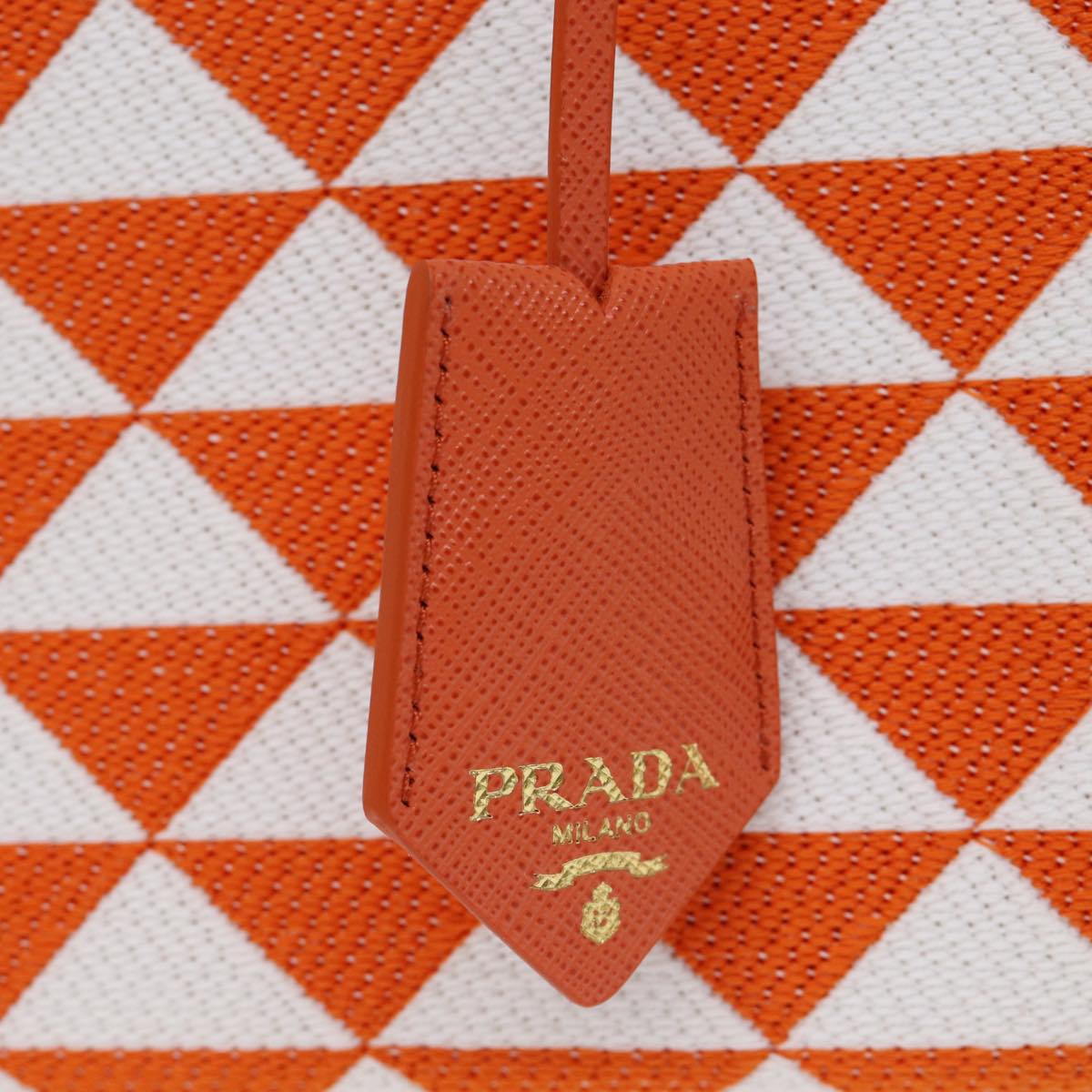 PRADA Hand Bag Canvas 2way Orange Auth 71577SAM