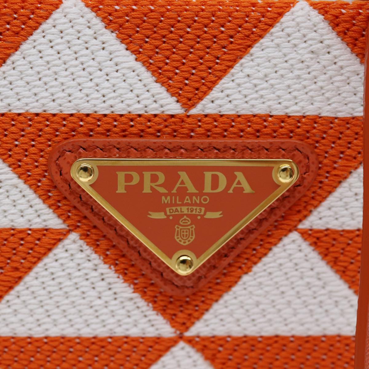 PRADA Hand Bag Canvas 2way Orange Auth 71577SAM