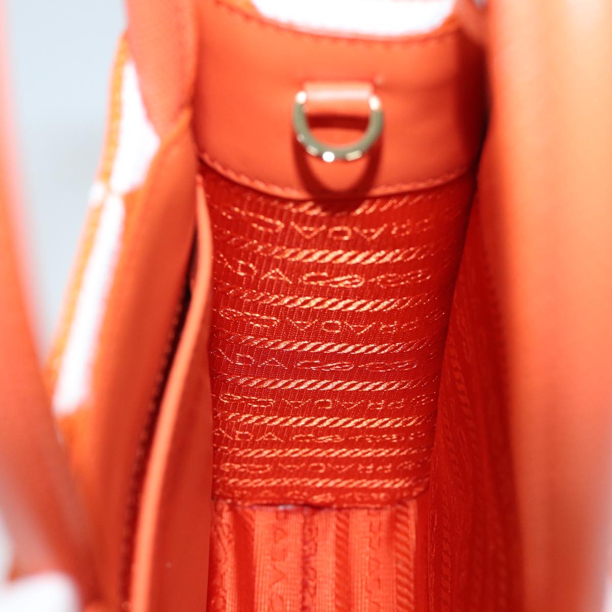 PRADA Hand Bag Canvas 2way Orange Auth 71577SAM