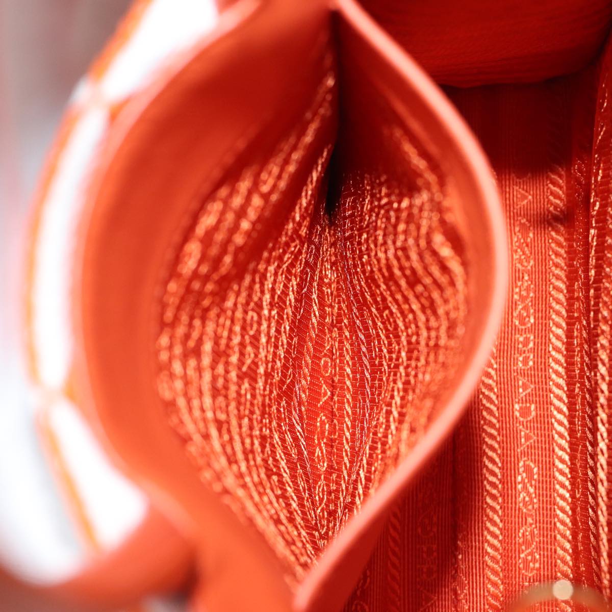 PRADA Hand Bag Canvas 2way Orange Auth 71577SAM