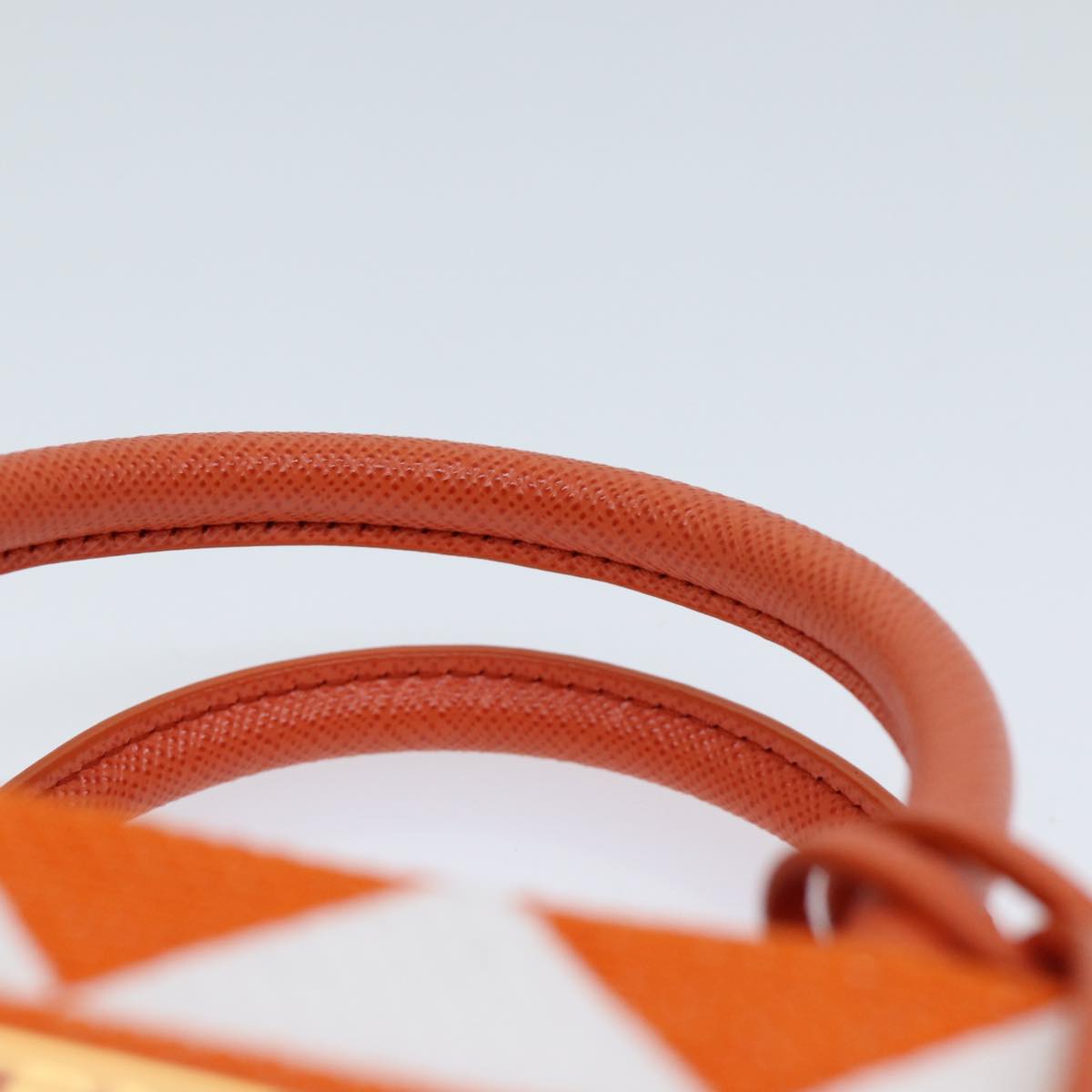 PRADA Hand Bag Canvas 2way Orange Auth 71577SAM