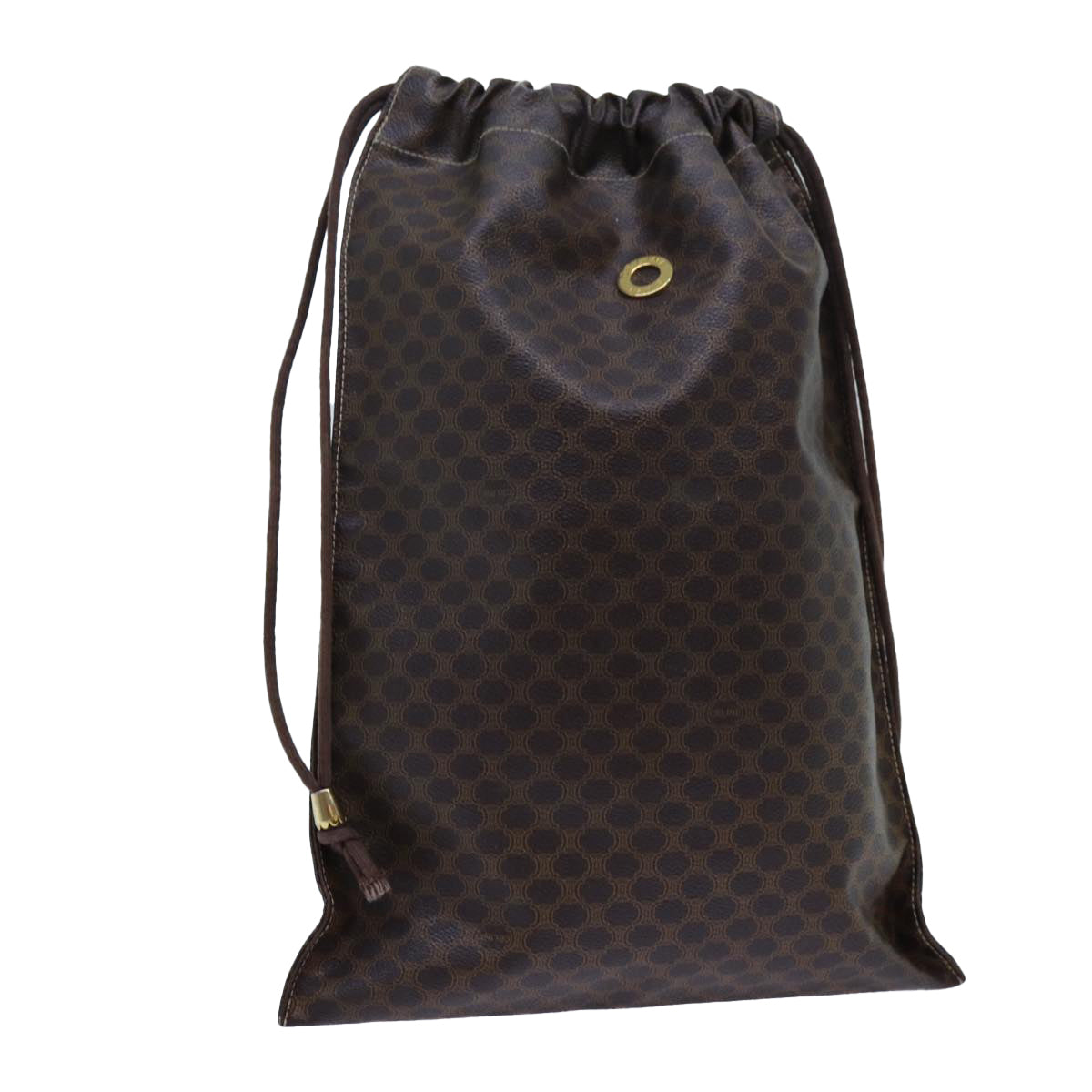 CELINE Macadam Canvas purse Pouch PVC Brown Auth 71887