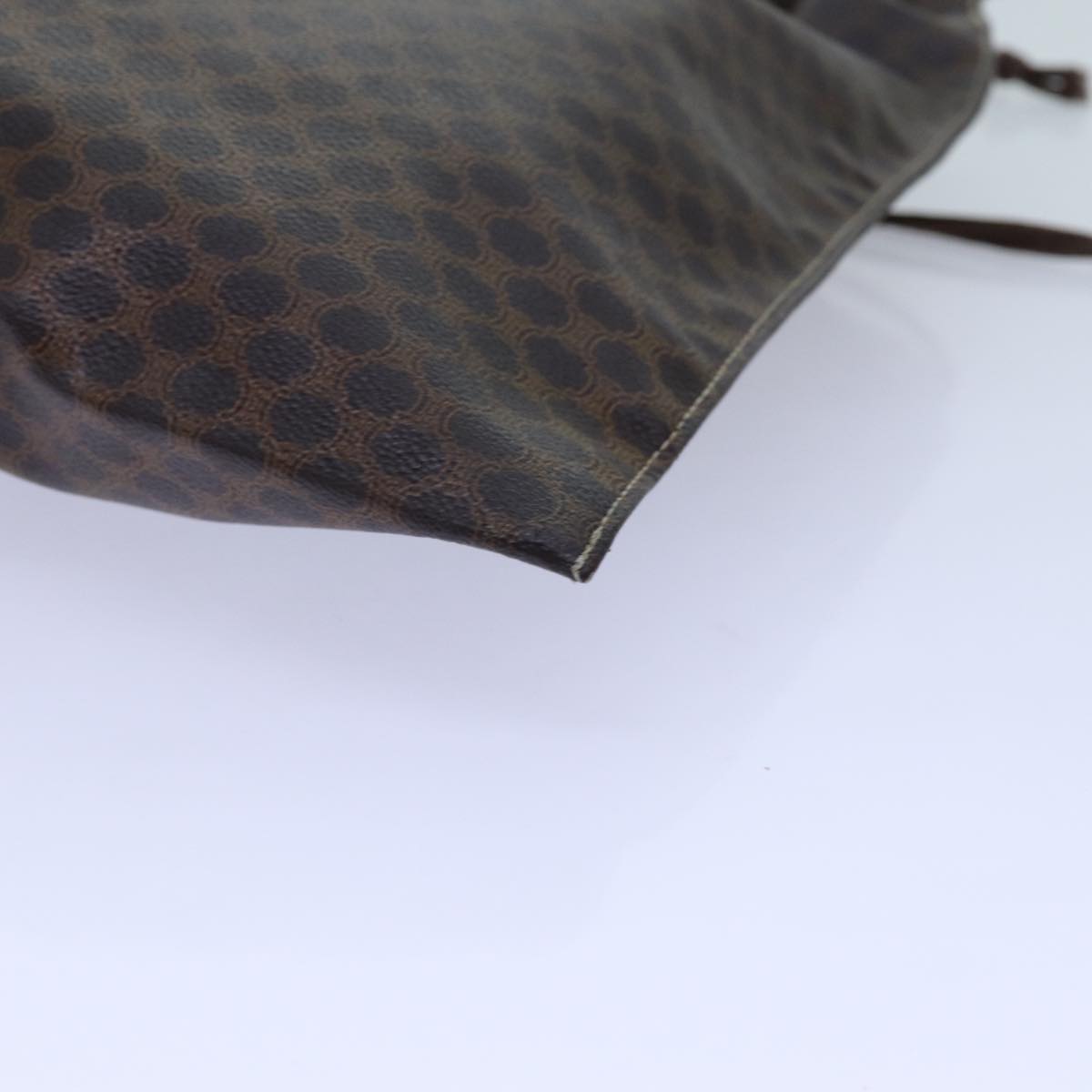 CELINE Macadam Canvas purse Pouch PVC Brown Auth 71887