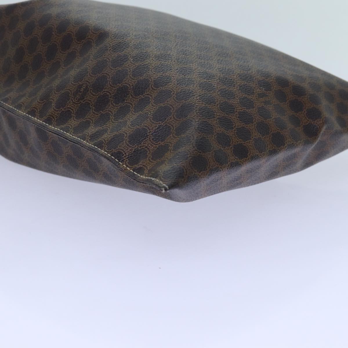 CELINE Macadam Canvas purse Pouch PVC Brown Auth 71887