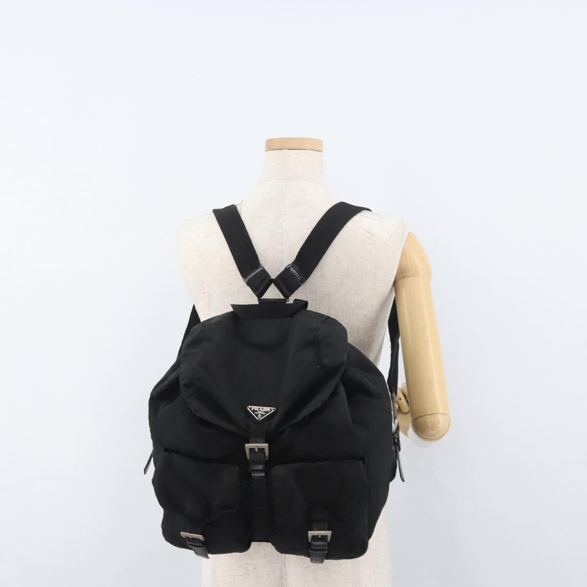PRADA Backpack Nylon Black Auth 71911