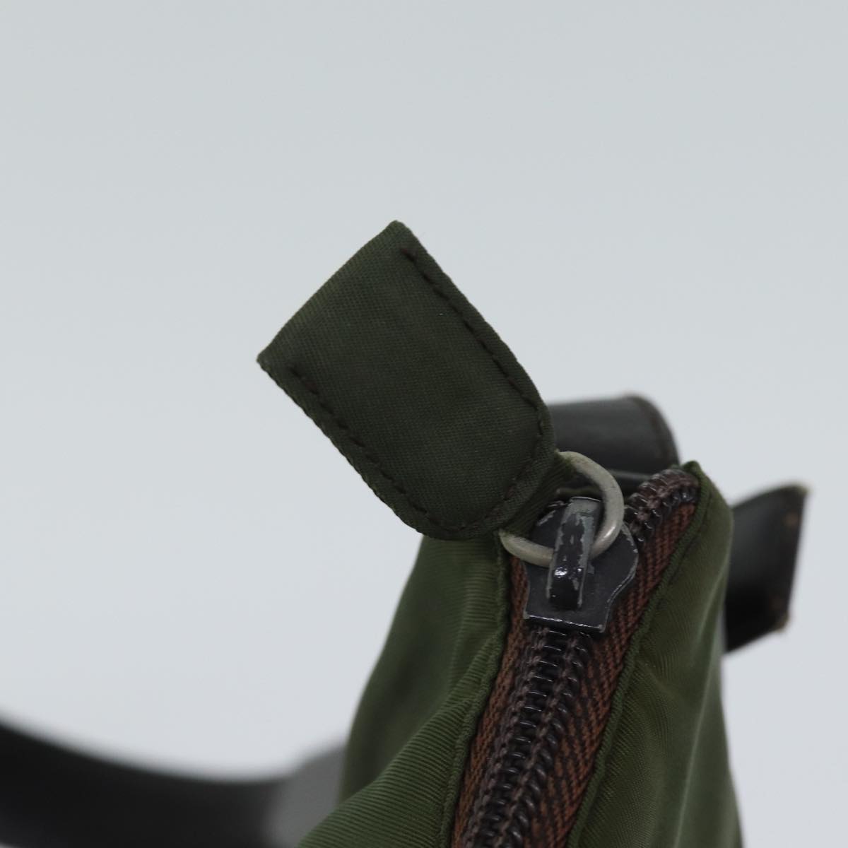 PRADA Shoulder Bag Nylon Khaki Auth 72009