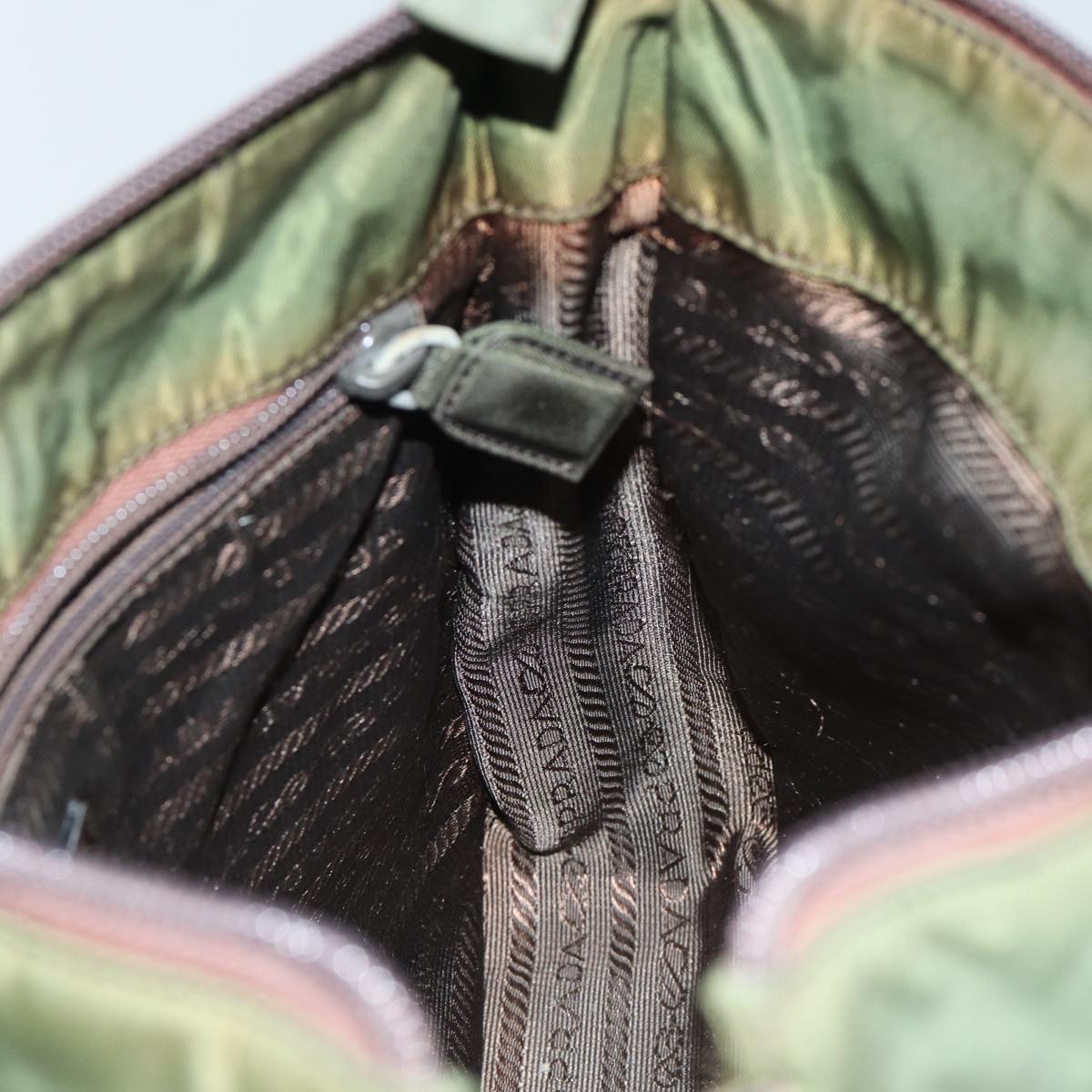 PRADA Shoulder Bag Nylon Khaki Auth 72009
