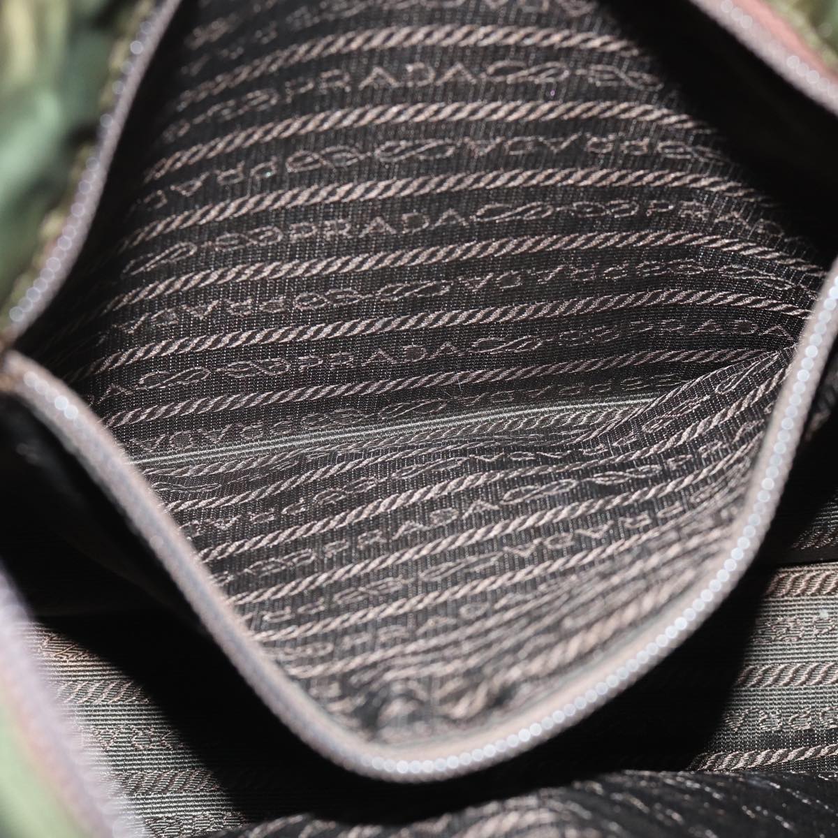 PRADA Shoulder Bag Nylon Khaki Auth 72009