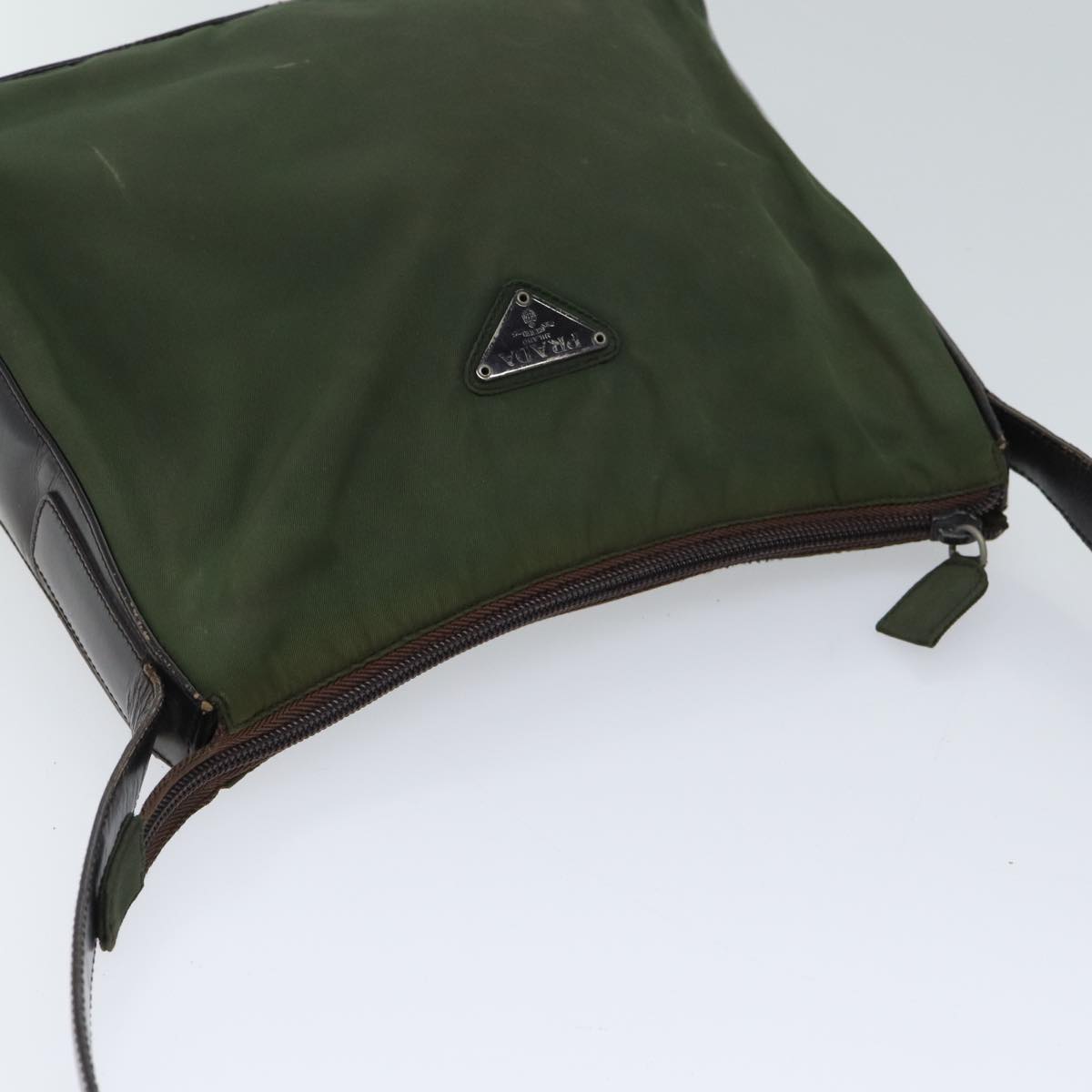 PRADA Shoulder Bag Nylon Khaki Auth 72009