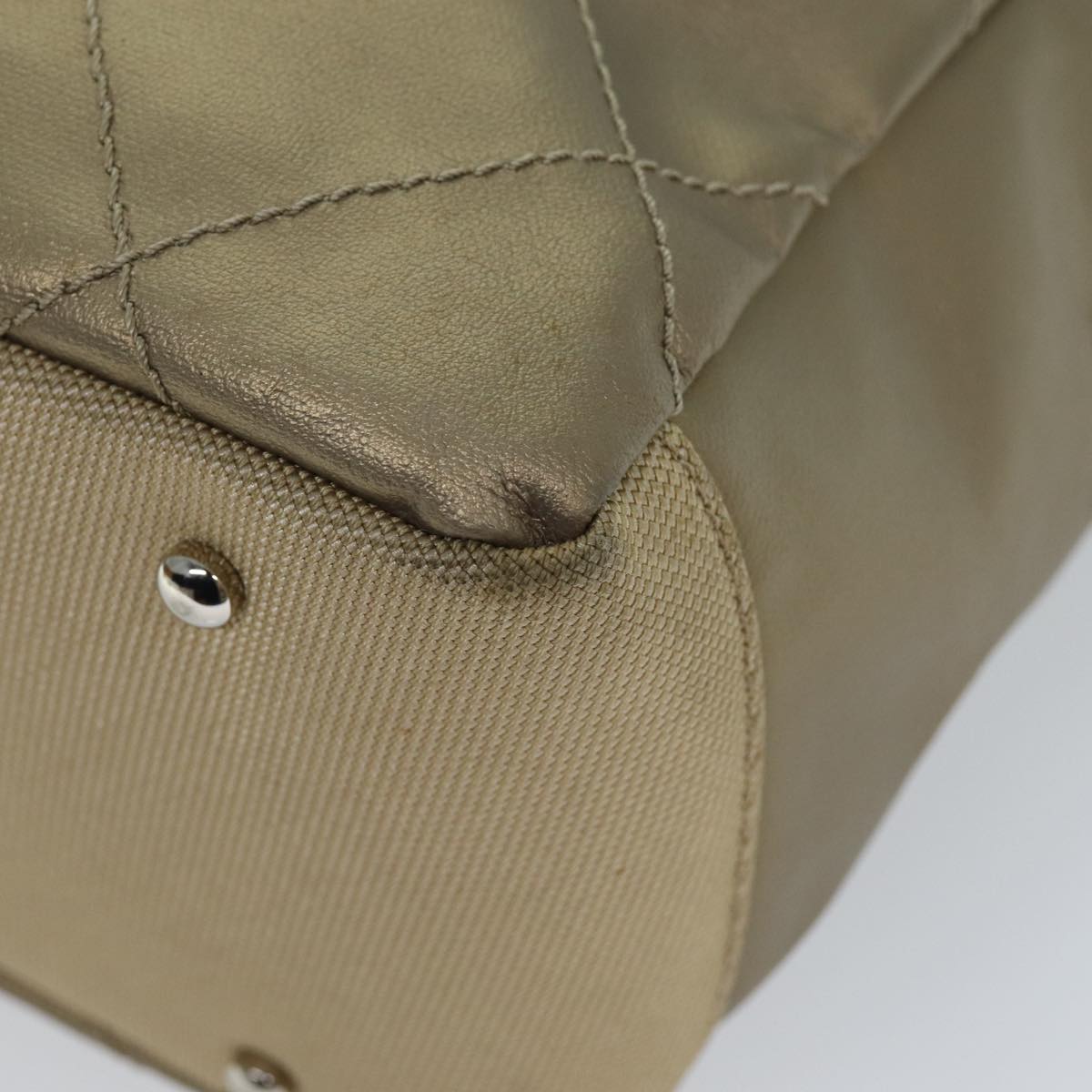 CHANEL Wild Stitch Tote Bag Leather Beige CC Auth 72149