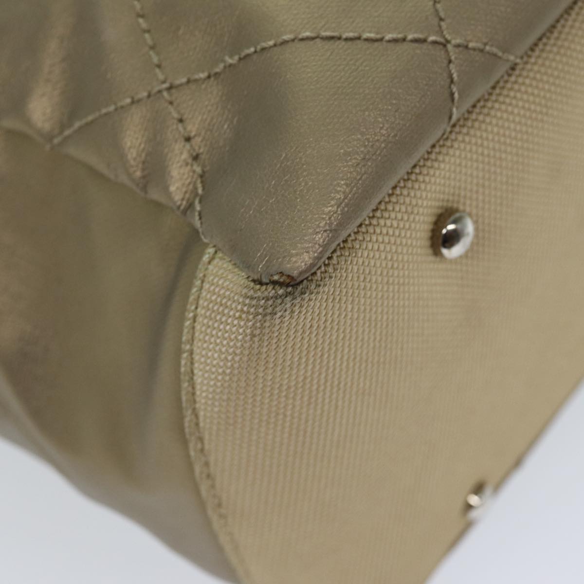 CHANEL Wild Stitch Tote Bag Leather Beige CC Auth 72149