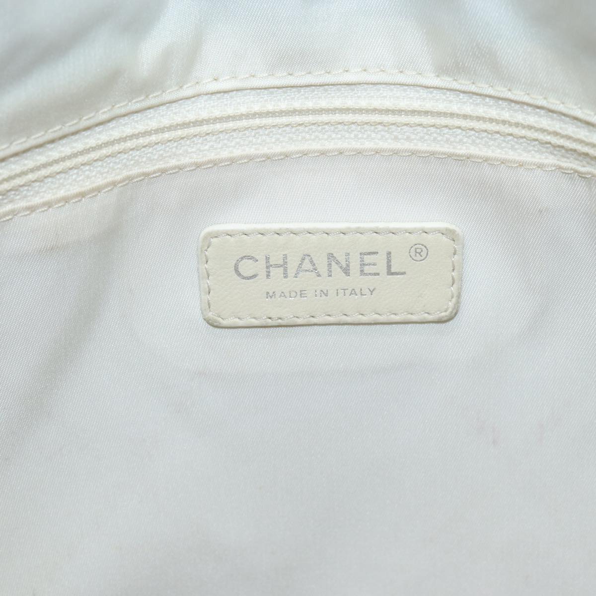 CHANEL Wild Stitch Tote Bag Leather Beige CC Auth 72149
