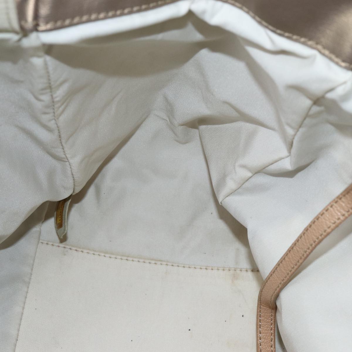 CHANEL Wild Stitch Tote Bag Leather Beige CC Auth 72149