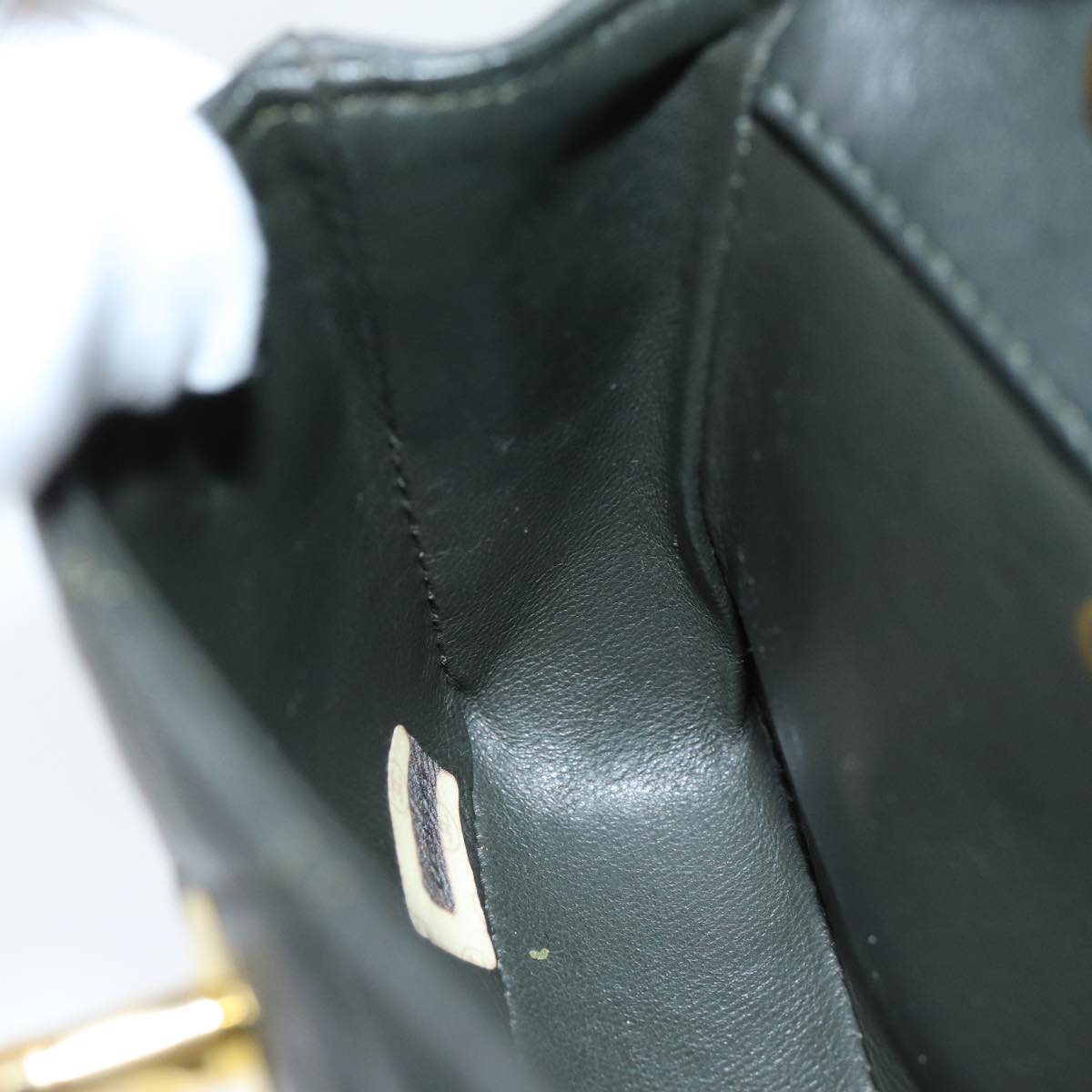 CHANEL Mini Matelasse Turn Lock Chain Bag Lamb Skin Black CC Auth 72435AV