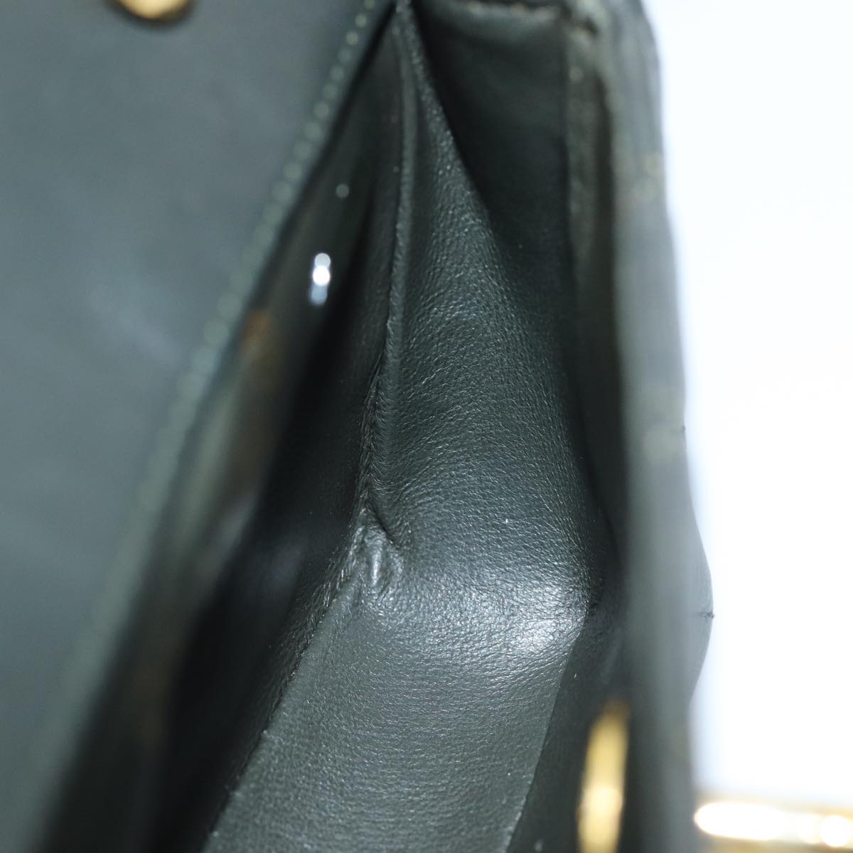 CHANEL Mini Matelasse Turn Lock Chain Bag Lamb Skin Black CC Auth 72435AV