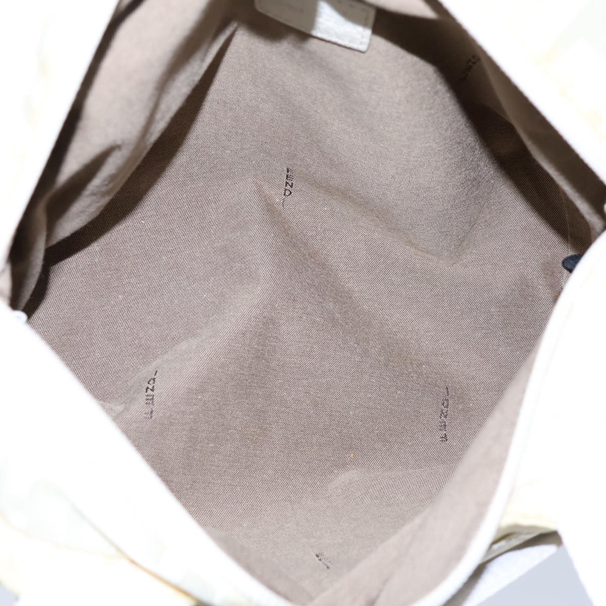 FENDI Zucca Canvas Hand Bag Nylon White Auth 72631