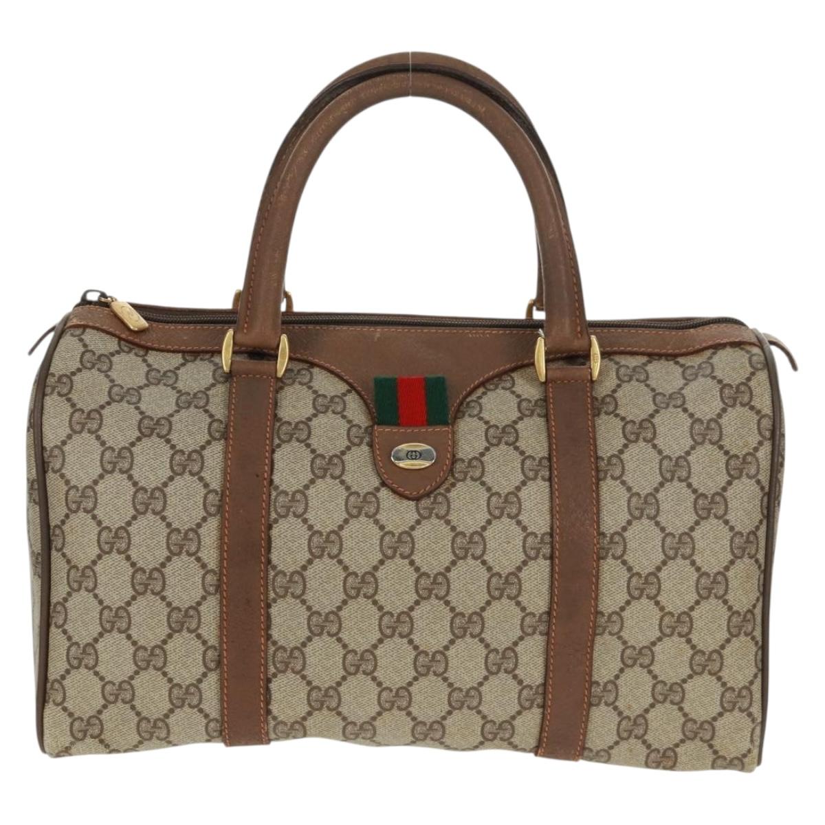 GUCCI GG Supreme Web Sherry Line Bag PVC Beige Green Red 58 02 007 Auth 72785