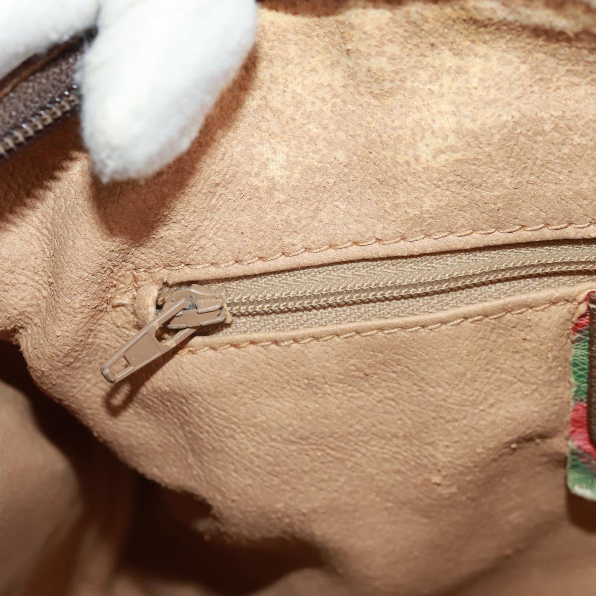 GUCCI GG Supreme Web Sherry Line Bag PVC Beige Green Red 58 02 007 Auth 72785
