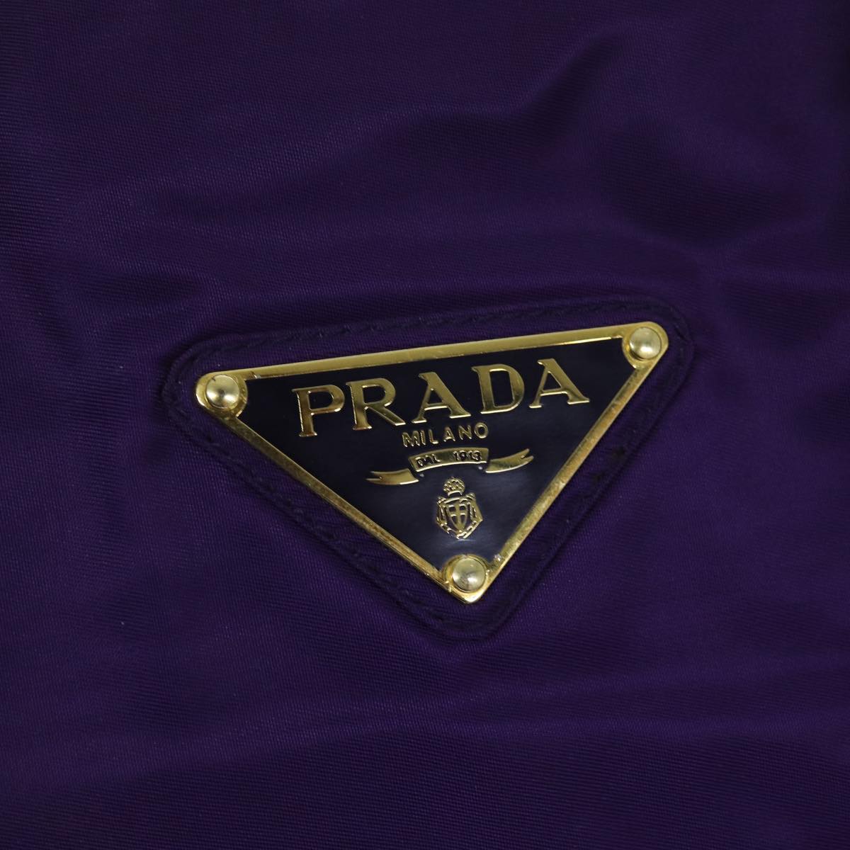 PRADA Chain Shoulder Bag Nylon Purple Auth 72859