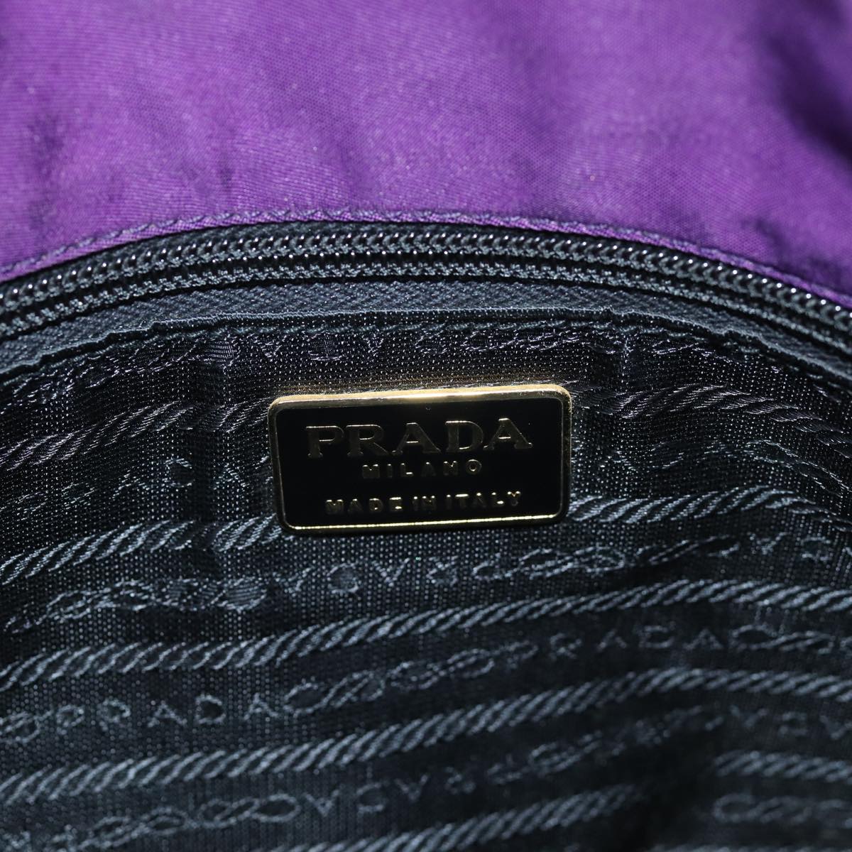 PRADA Chain Shoulder Bag Nylon Purple Auth 72859