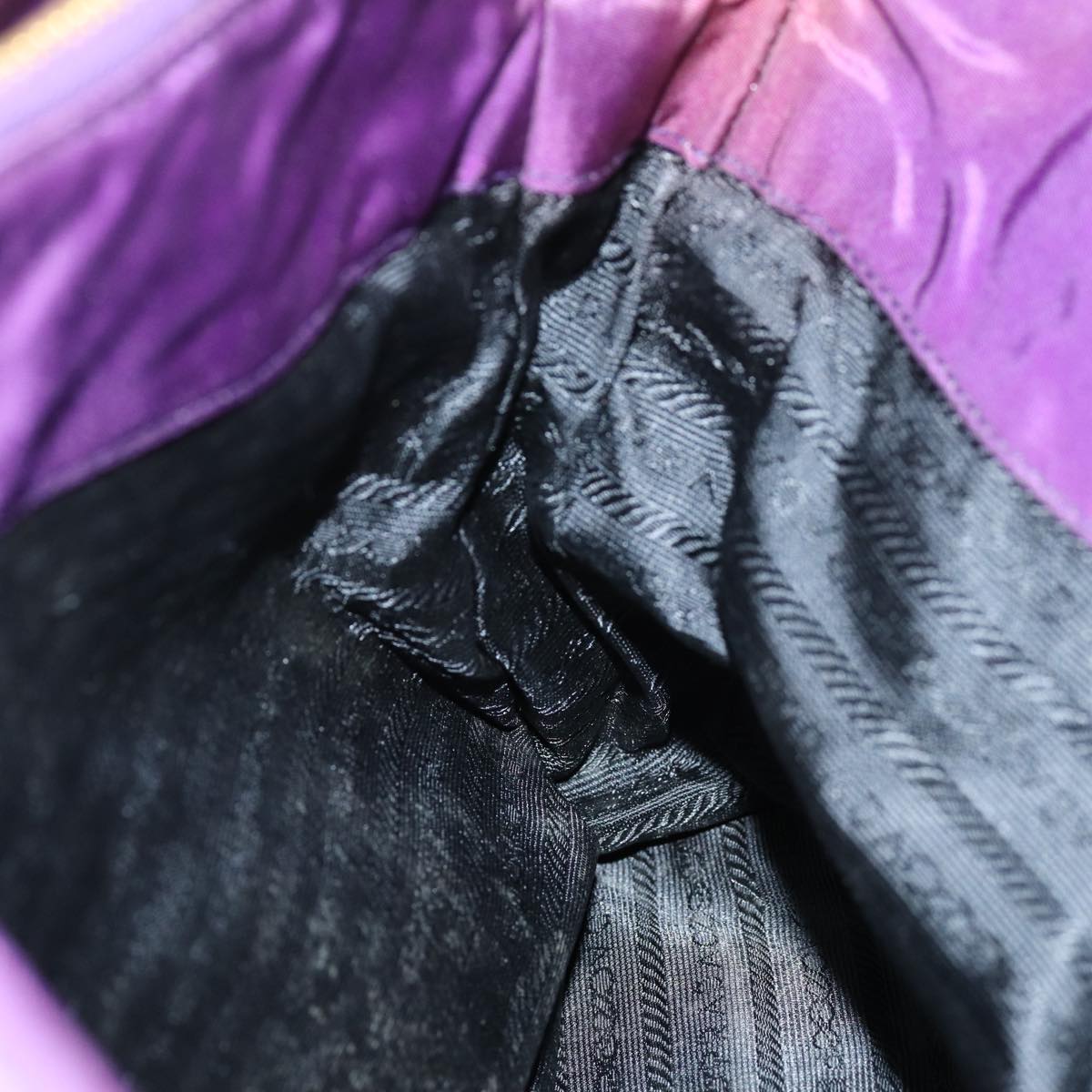 PRADA Chain Shoulder Bag Nylon Purple Auth 72859