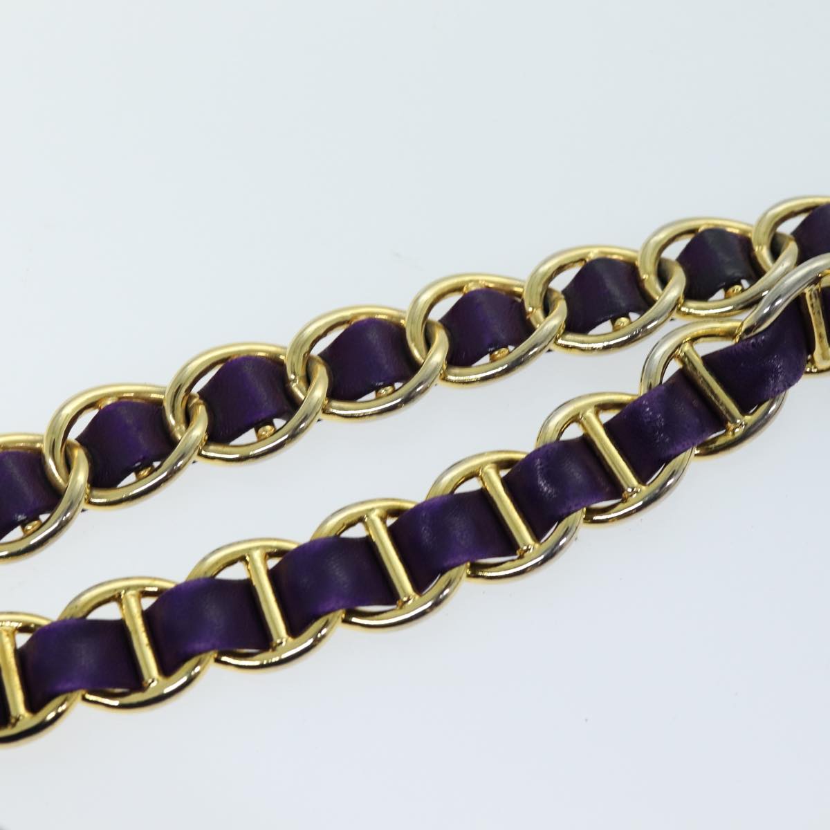 PRADA Chain Shoulder Bag Nylon Purple Auth 72859