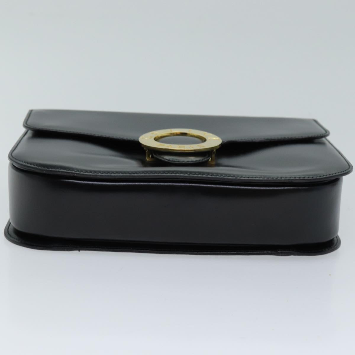 CELINE Hand Bag Leather 2way Black Auth 73008V