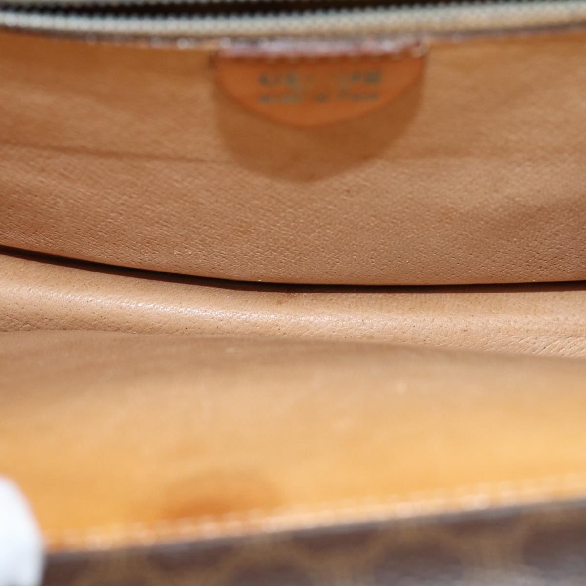 CELINE Macadam Canvas Hand Bag PVC Brown Auth 73012