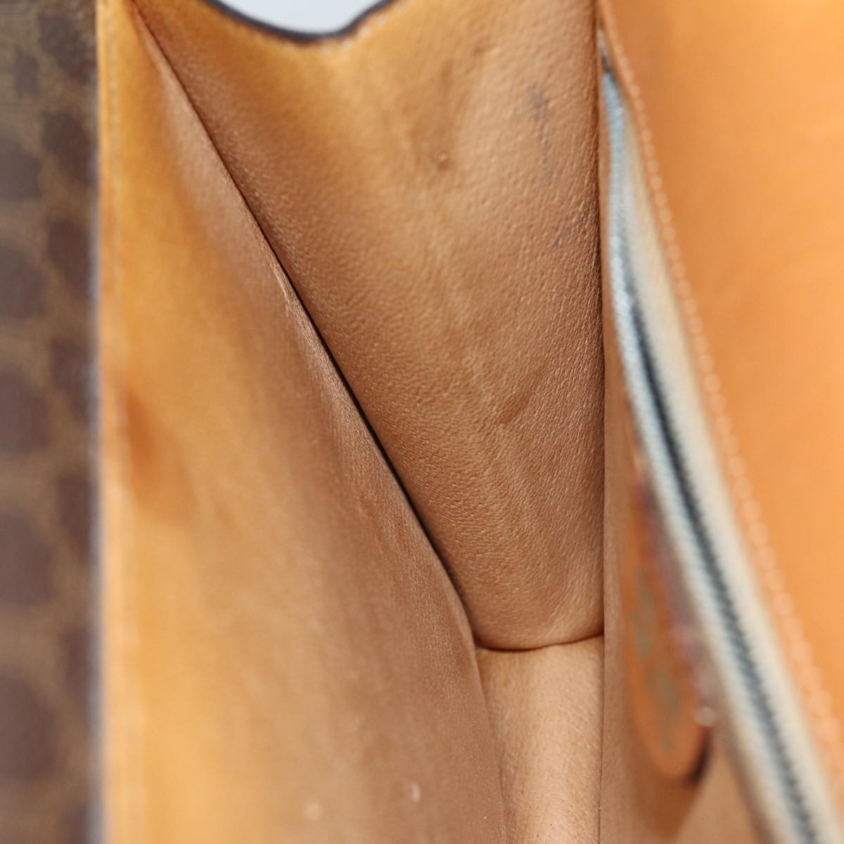 CELINE Macadam Canvas Hand Bag PVC Brown Auth 73012