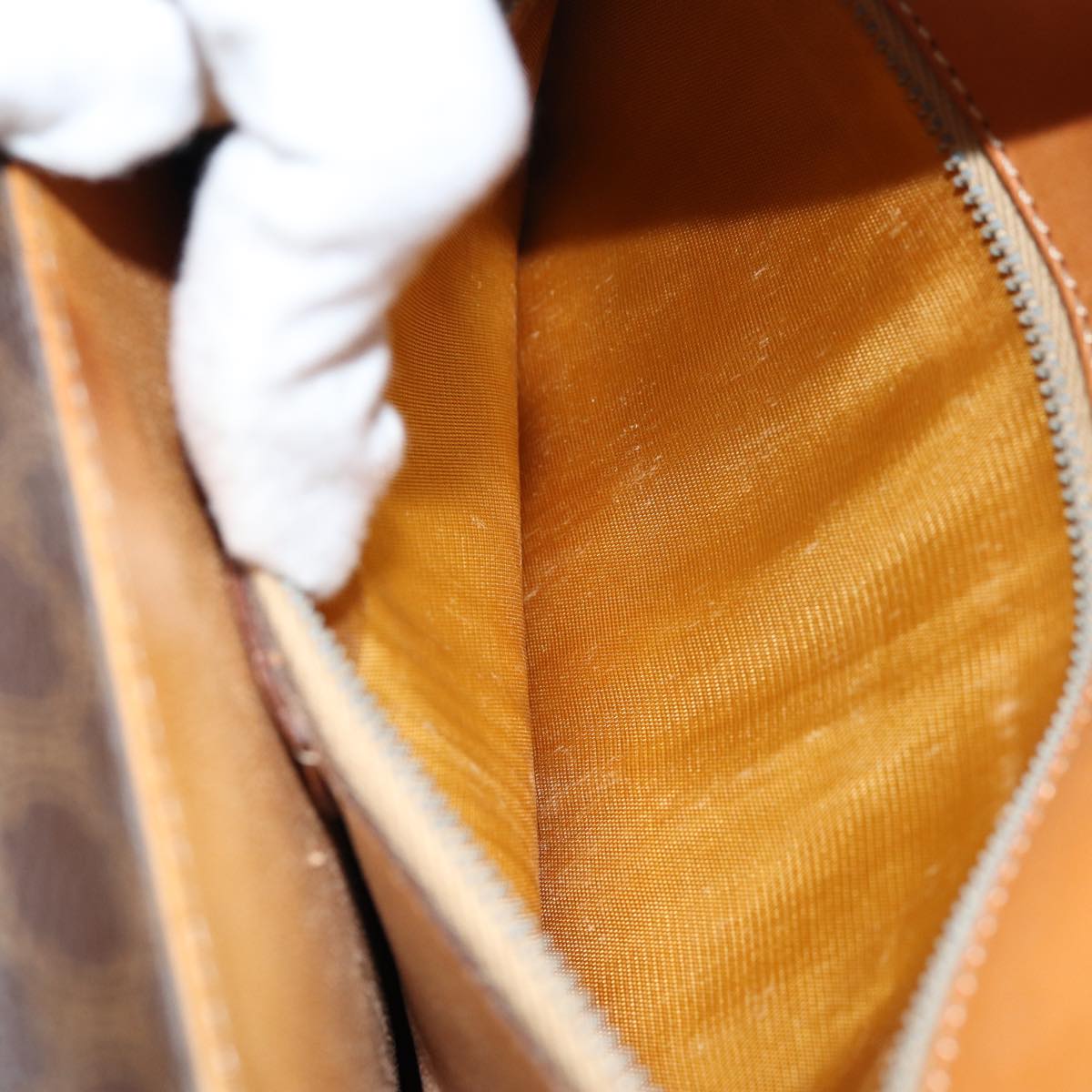 CELINE Macadam Canvas Hand Bag PVC Brown Auth 73012