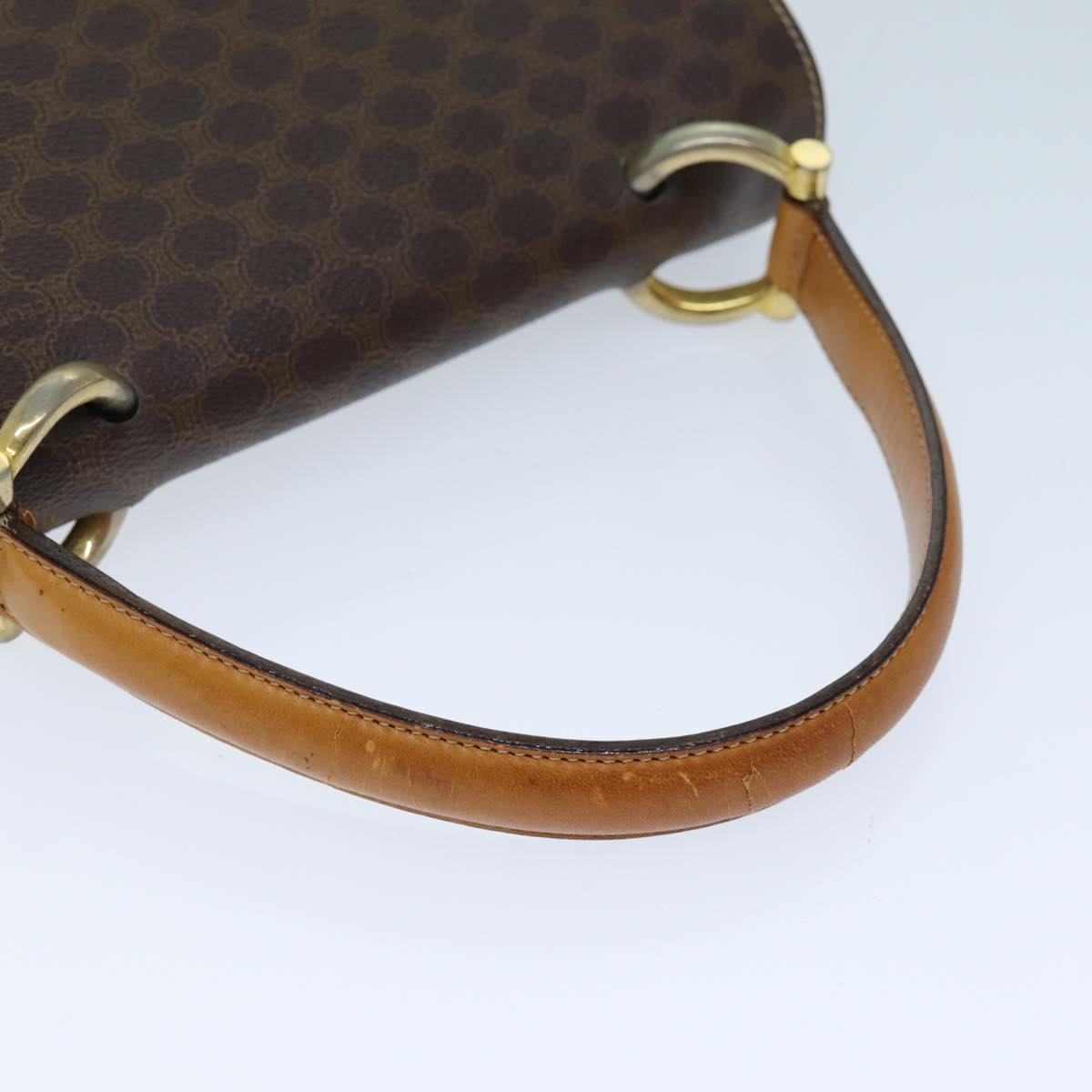 CELINE Macadam Canvas Hand Bag PVC Brown Auth 73012