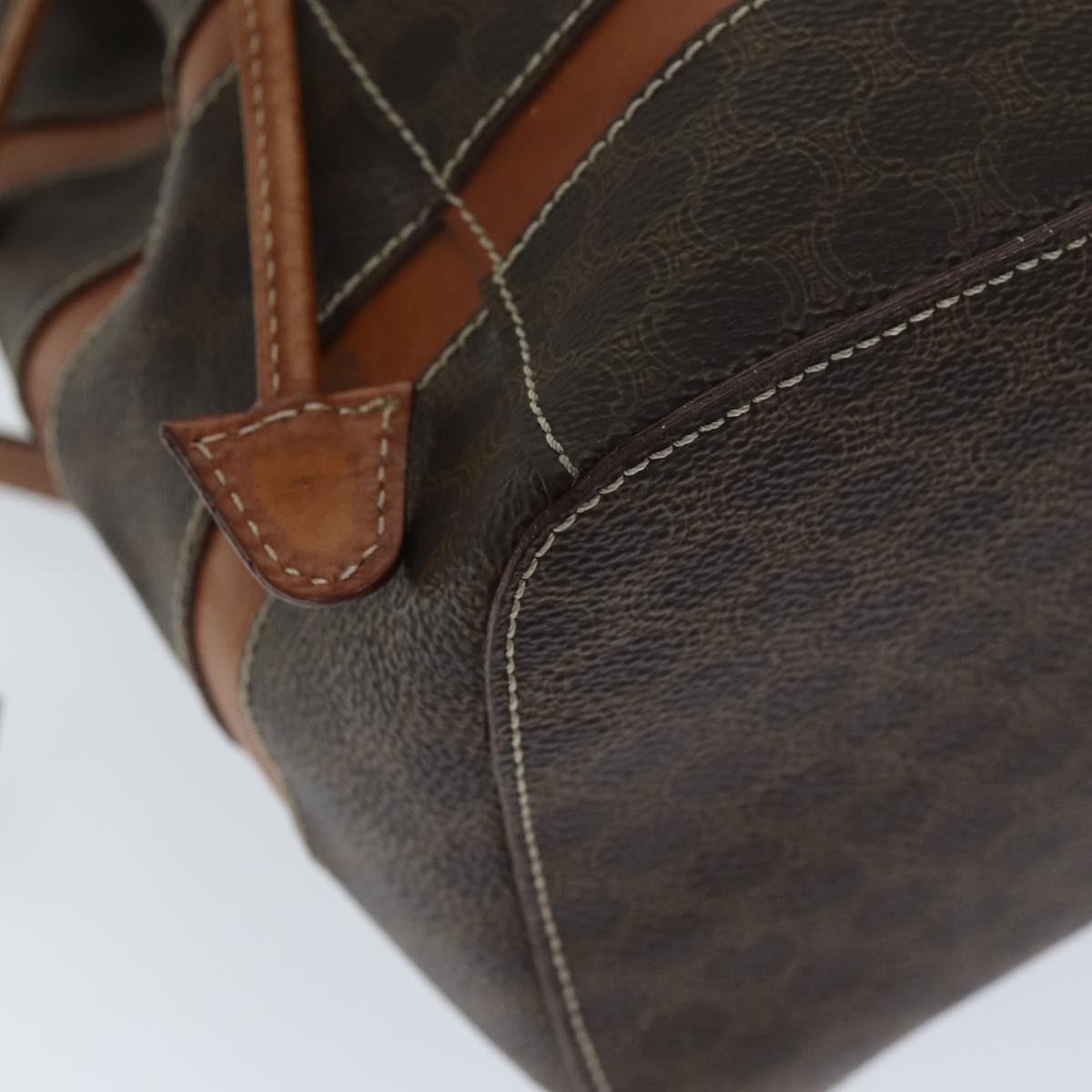 CELINE Macadam Canvas Backpack PVC Brown Auth 73130