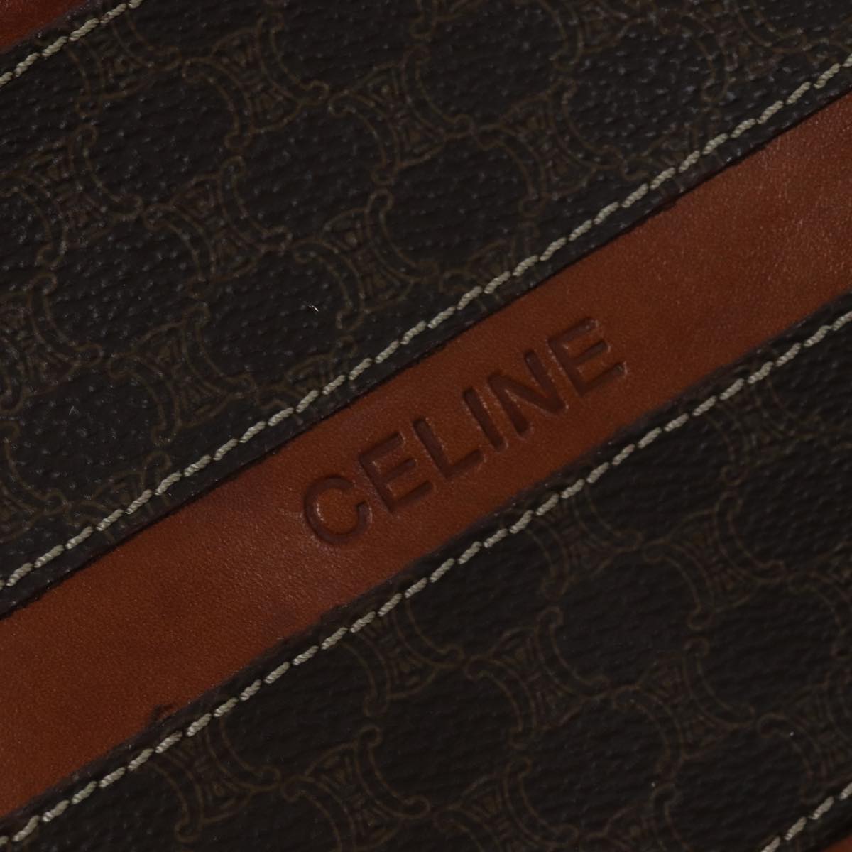 CELINE Macadam Canvas Backpack PVC Brown Auth 73130