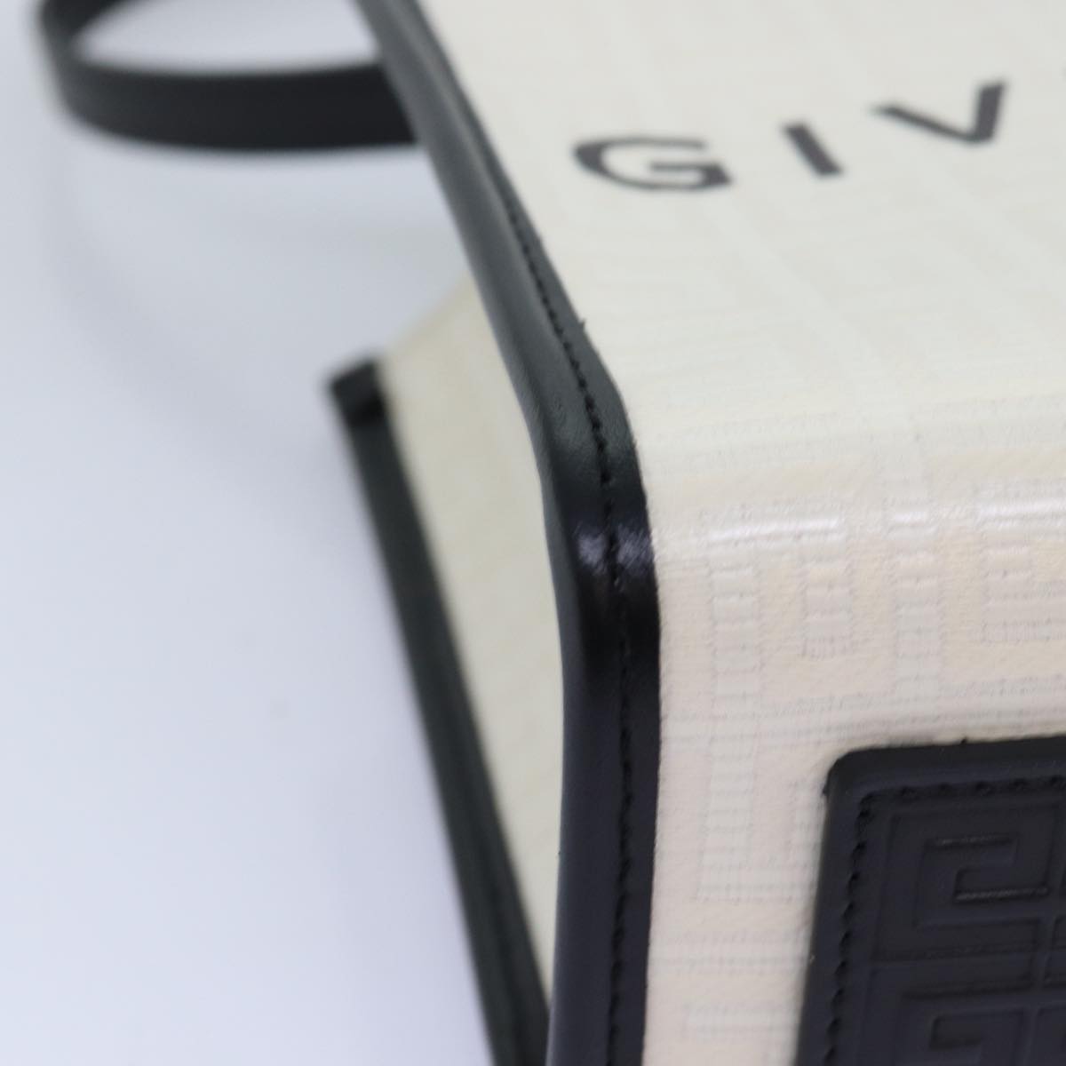 GIVENCHY Hand Bag Canvas 2way White Auth 73396V