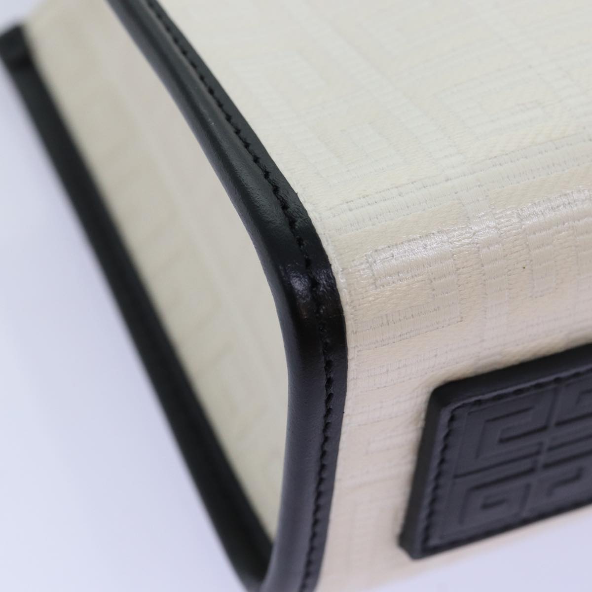 GIVENCHY Hand Bag Canvas 2way White Auth 73396V