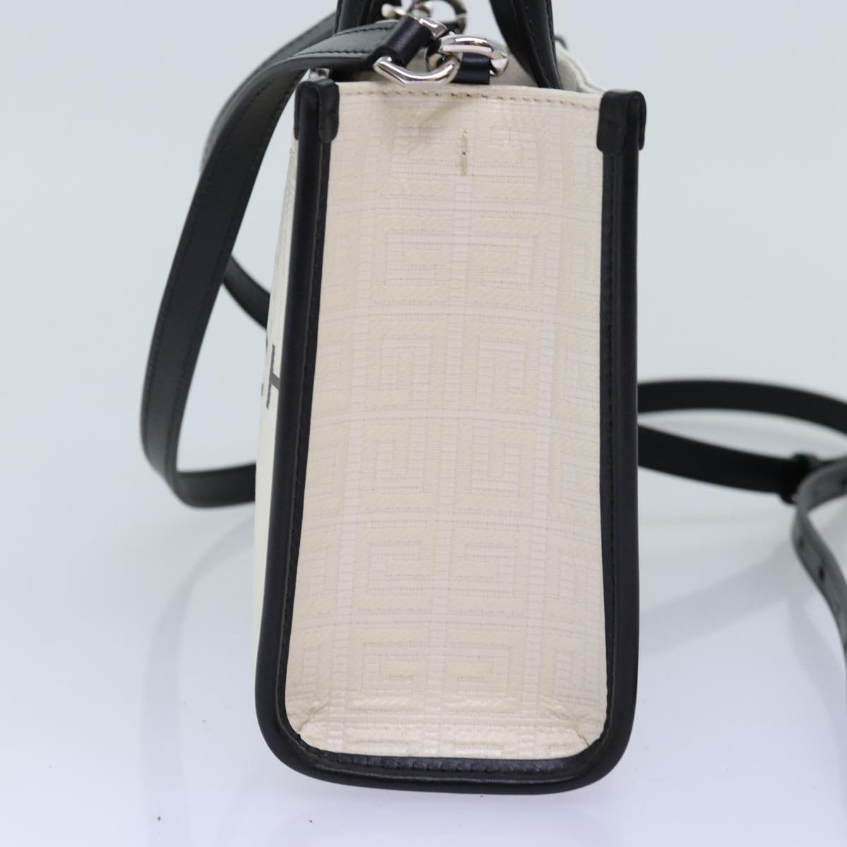 GIVENCHY Hand Bag Canvas 2way White Auth 73396V