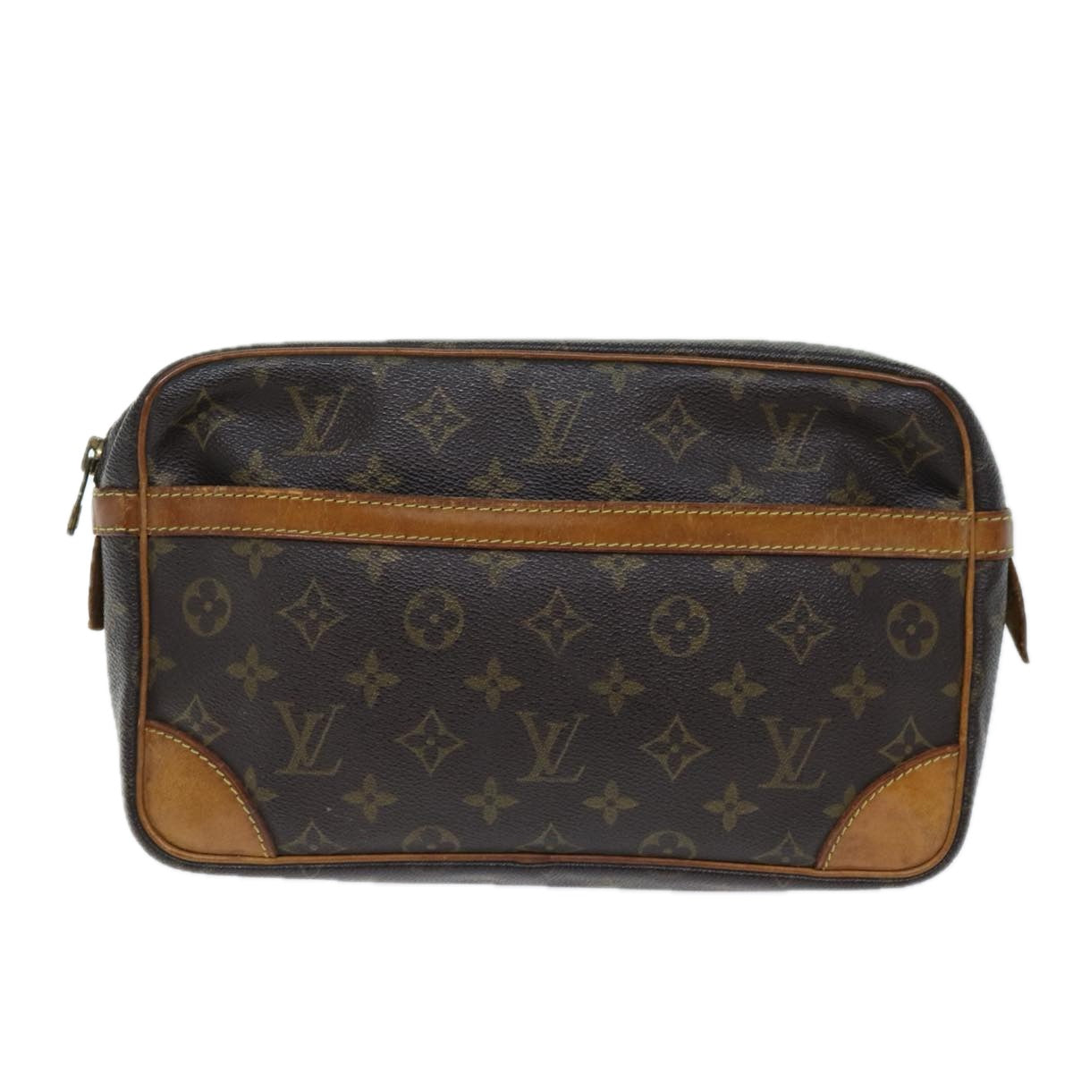 LOUIS VUITTON Monogram Compiegne 28 Clutch Bag M51845 LV Auth 73420