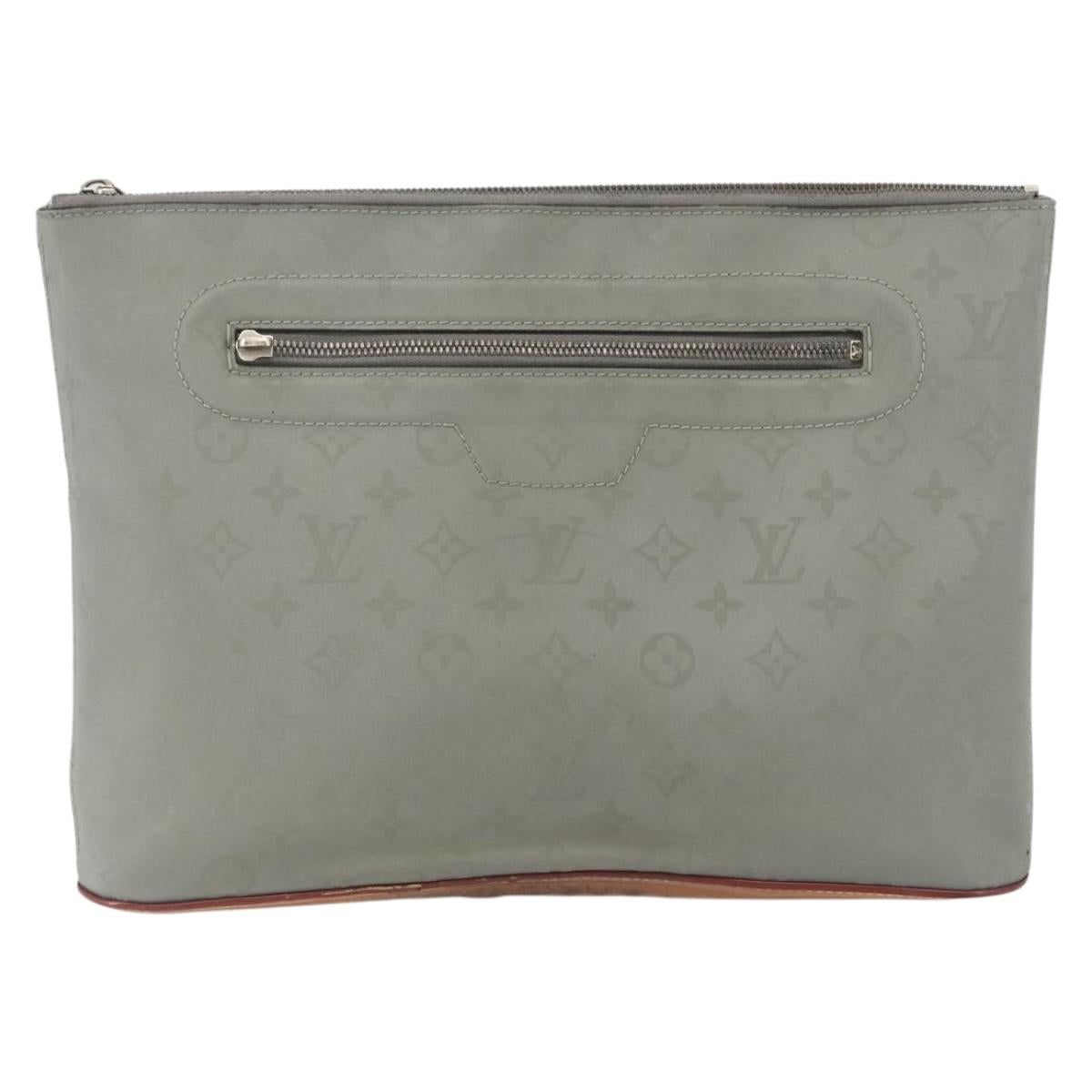 LOUIS VUITTON Monogram Titanium Pochette Cosmos Bag Gray M63240 LV Auth 73801