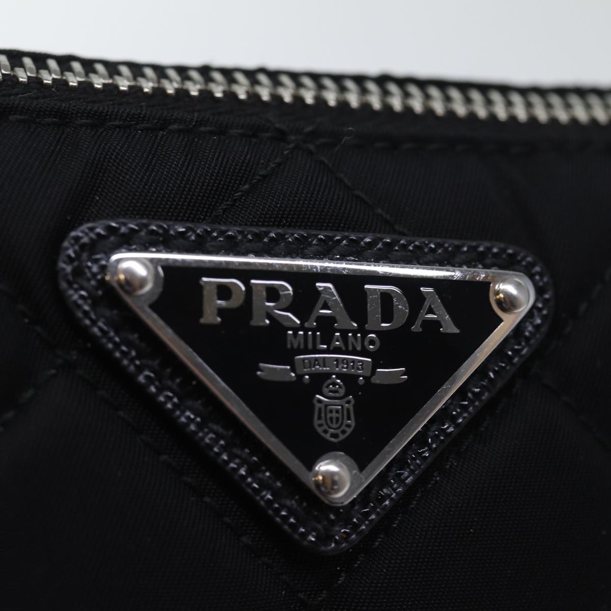 PRADA Chain Shoulder Bag Nylon 2way Black Auth 73993AM