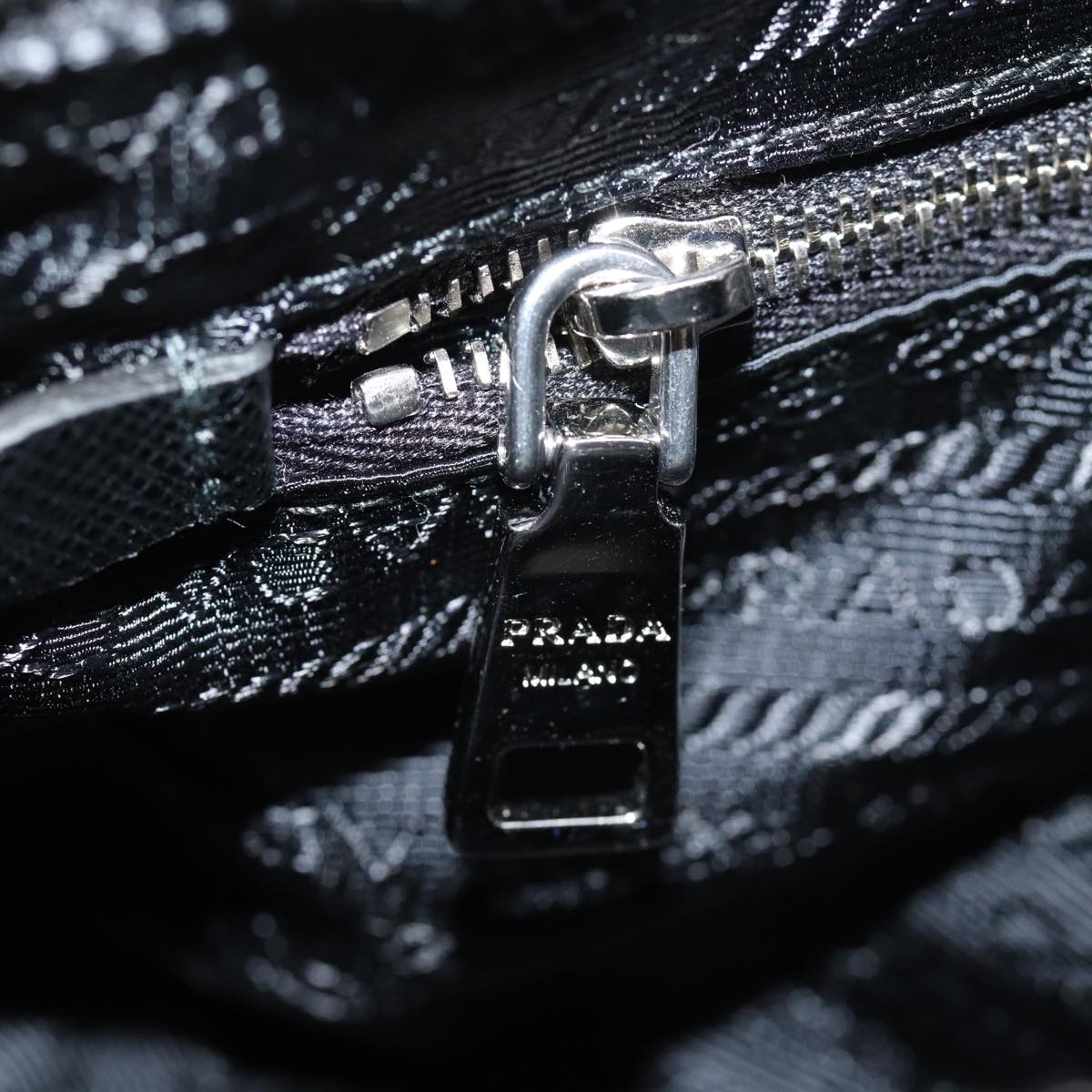 PRADA Chain Shoulder Bag Nylon 2way Black Auth 73993SAM