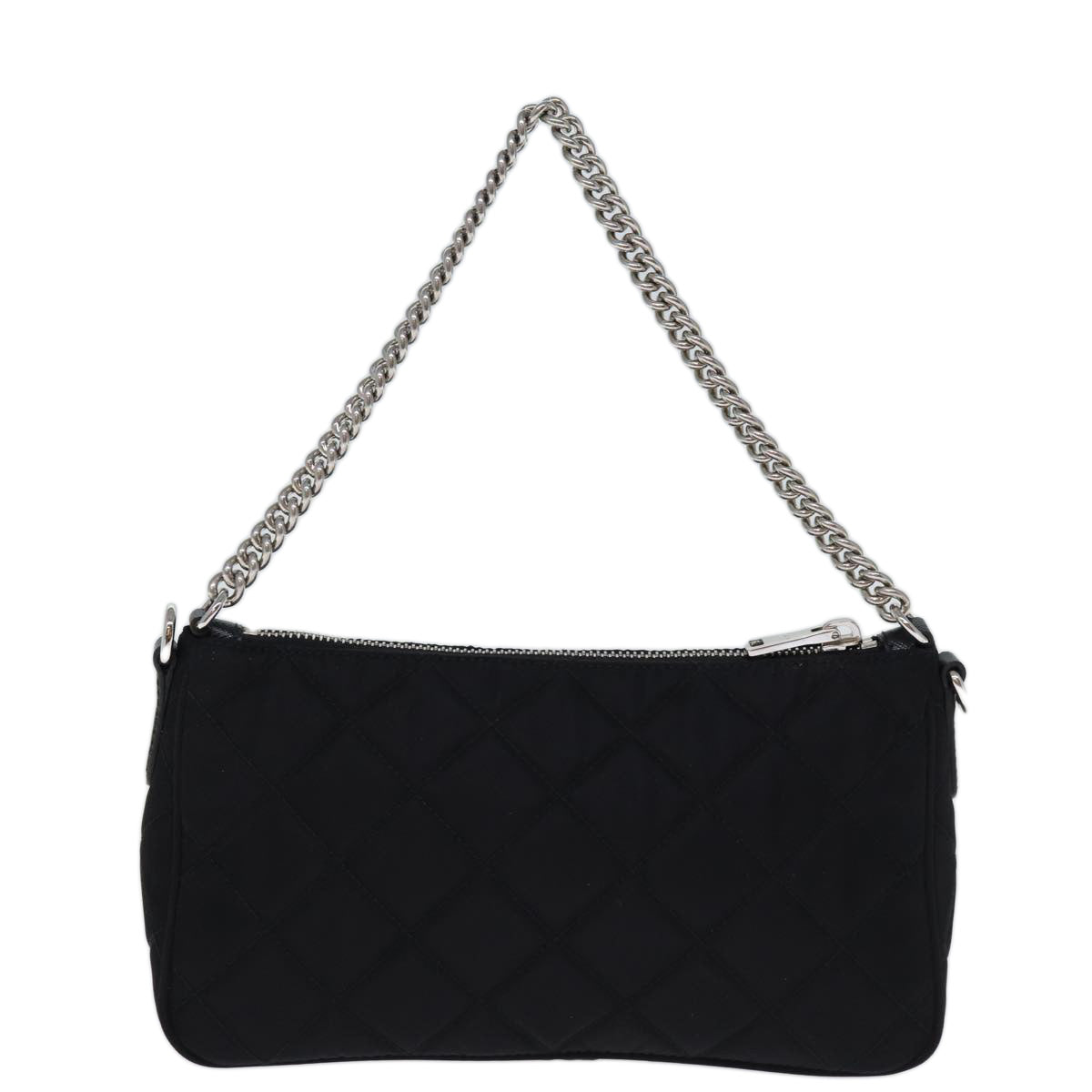 PRADA Chain Shoulder Bag Nylon 2way Black Auth 73993SAM