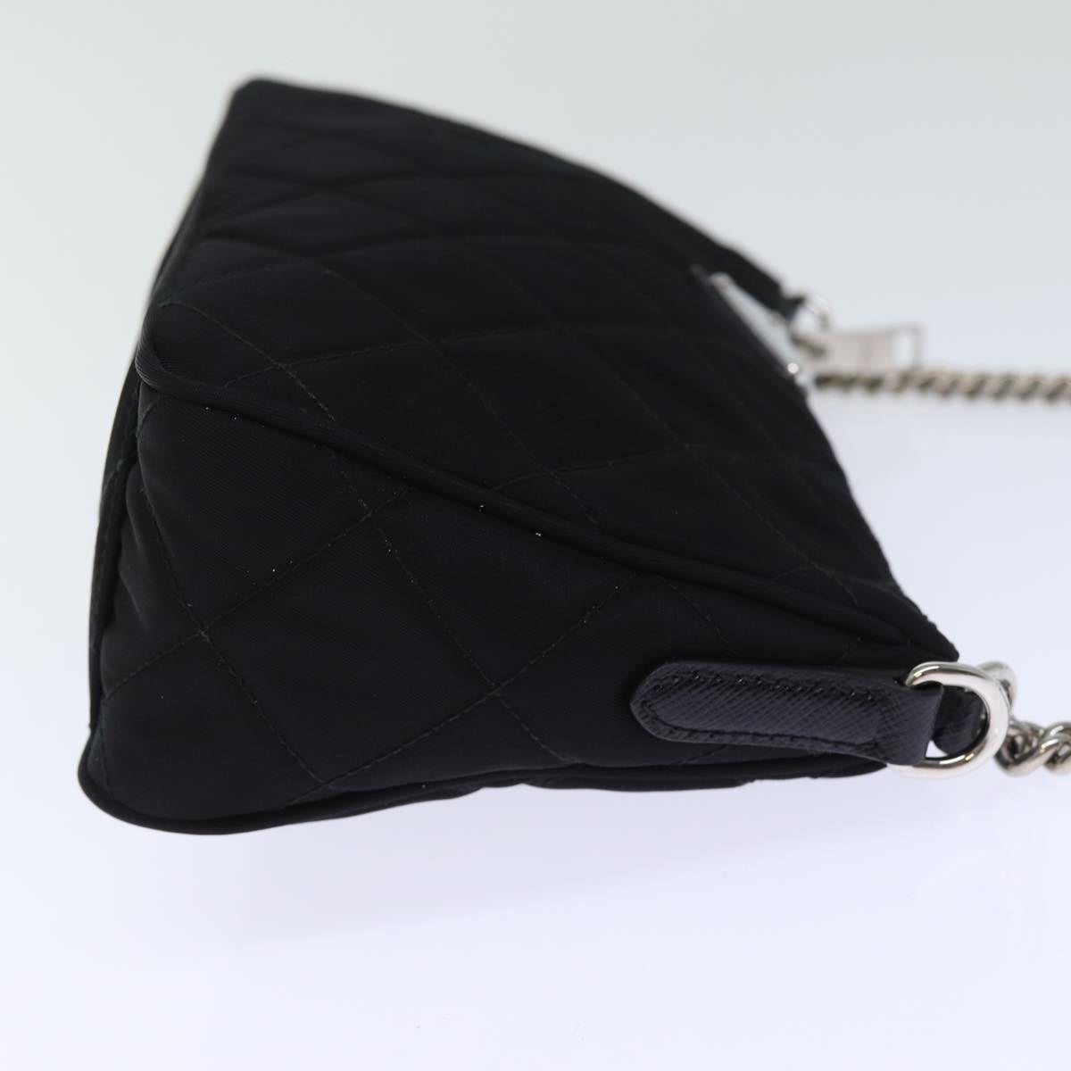 PRADA Chain Shoulder Bag Nylon 2way Black Auth 73993SAM