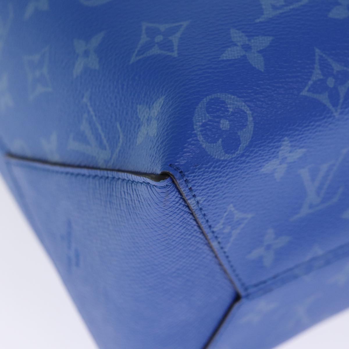 LOUIS VUITTON Taigalama Weekend Tote NM Tote Bag 2way Blue M31010 LV Auth 74022SM